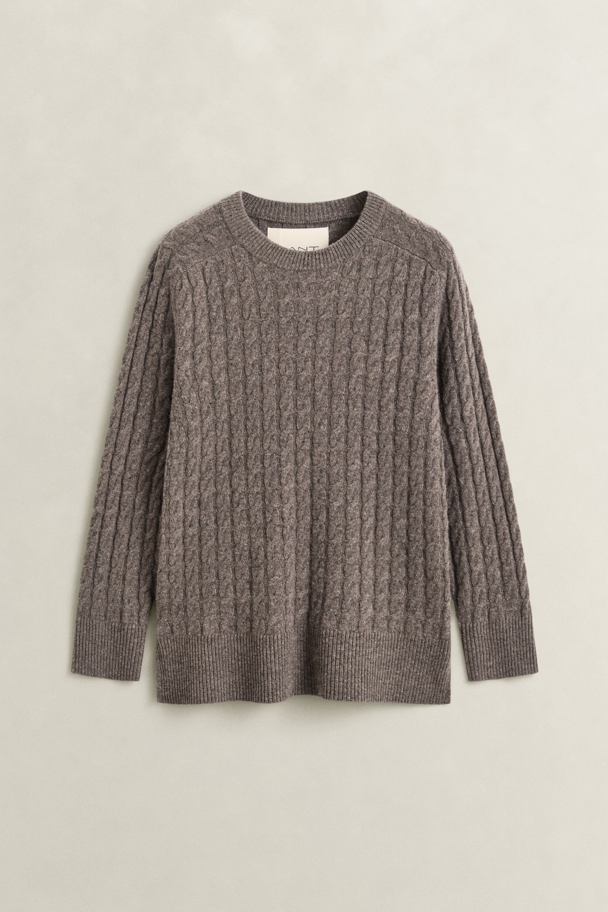Zopfstrickpullover aus Woll-Kaschmir-Mix