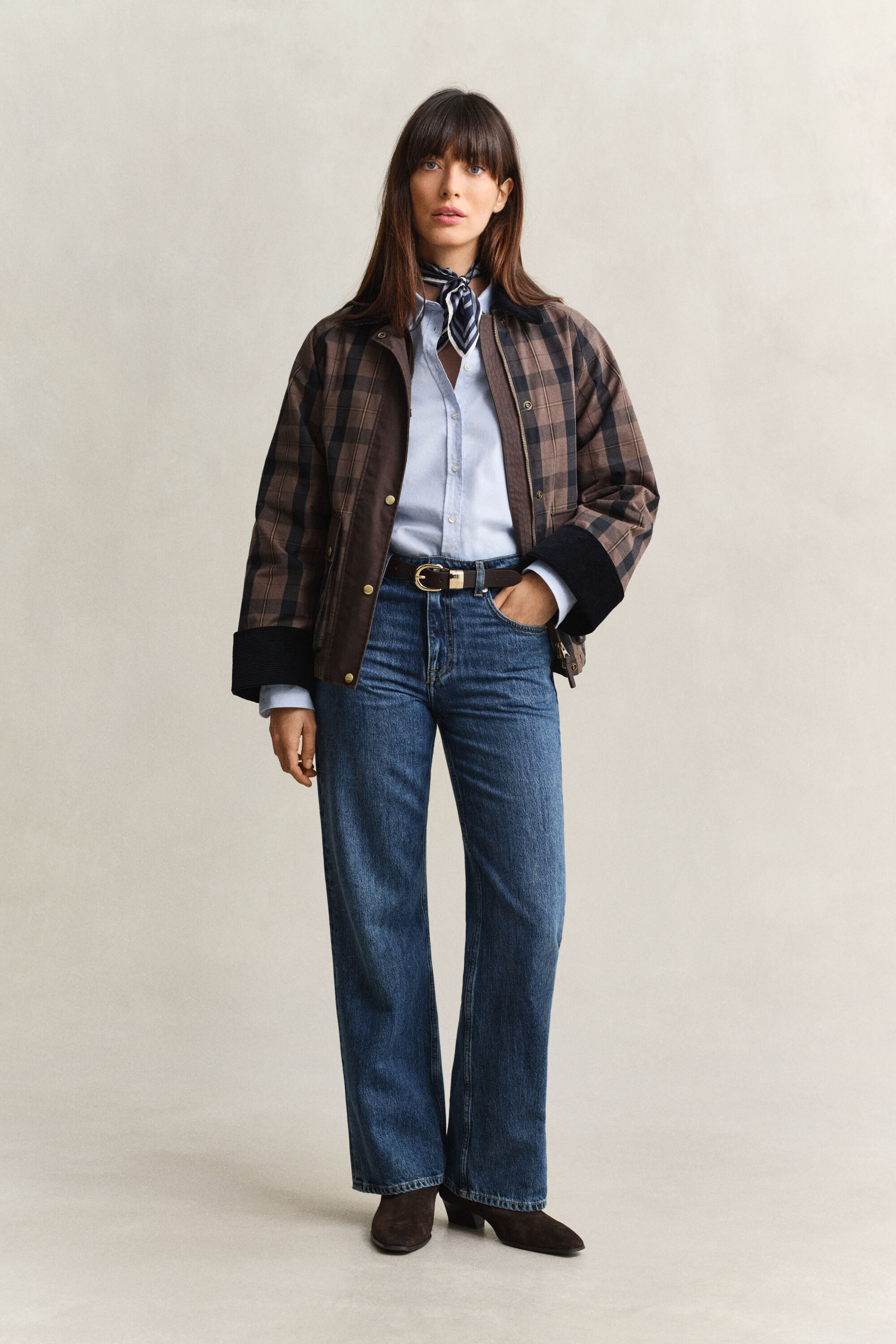 Stretch Oxford-Bluse