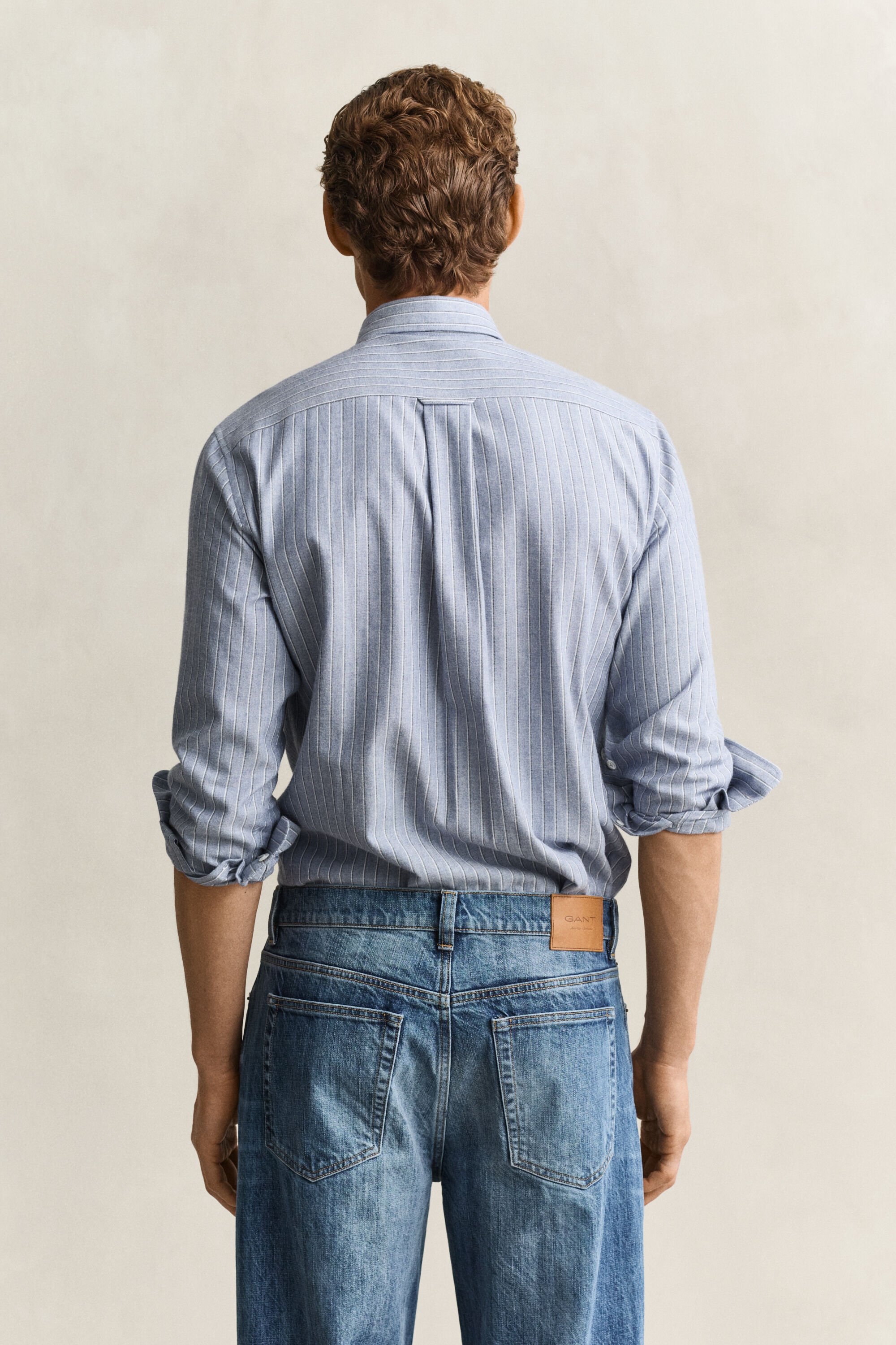 Gestreiftes Flanellhemd aus Melange-Garn