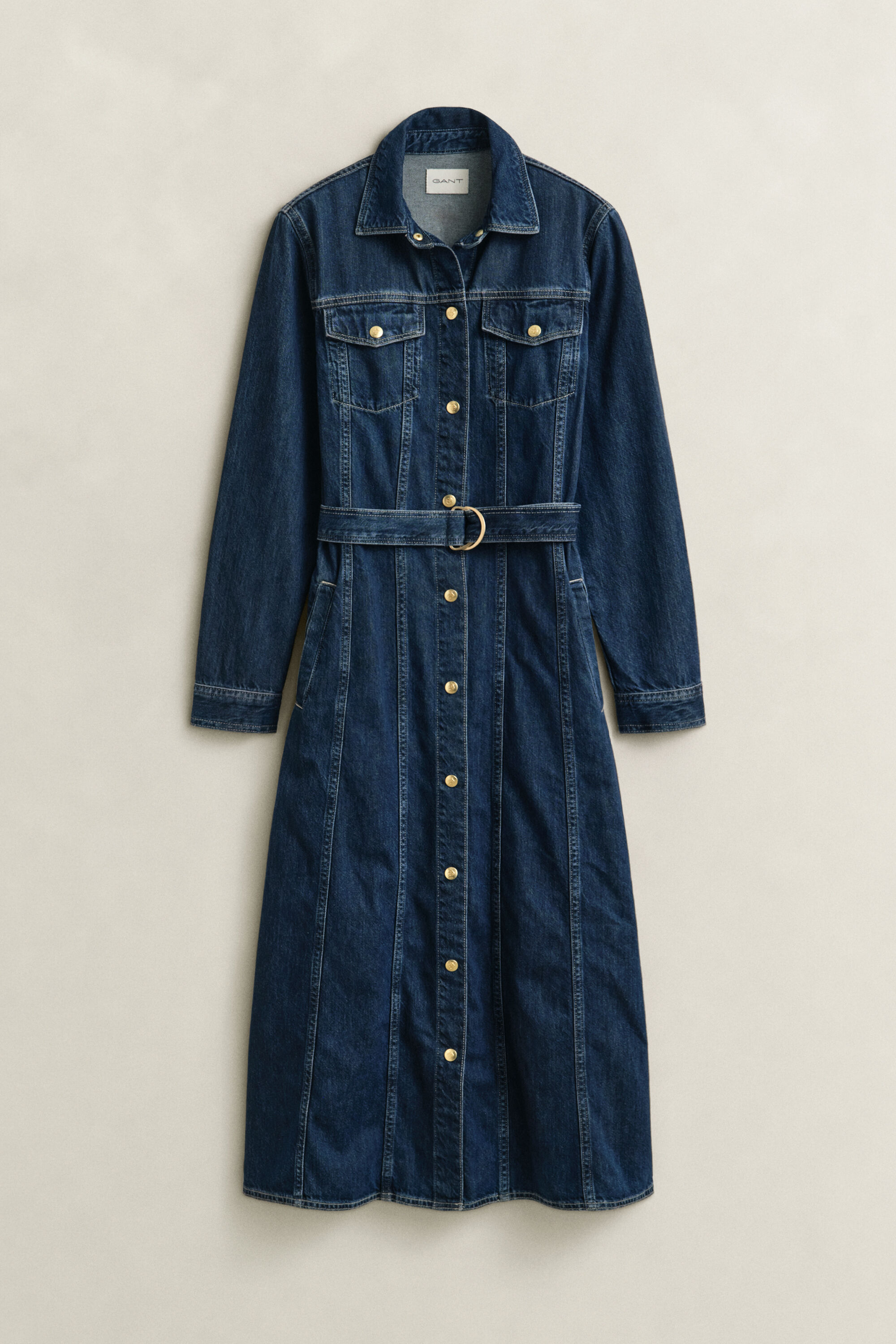 Jeans-Midikleid mit Gürtel