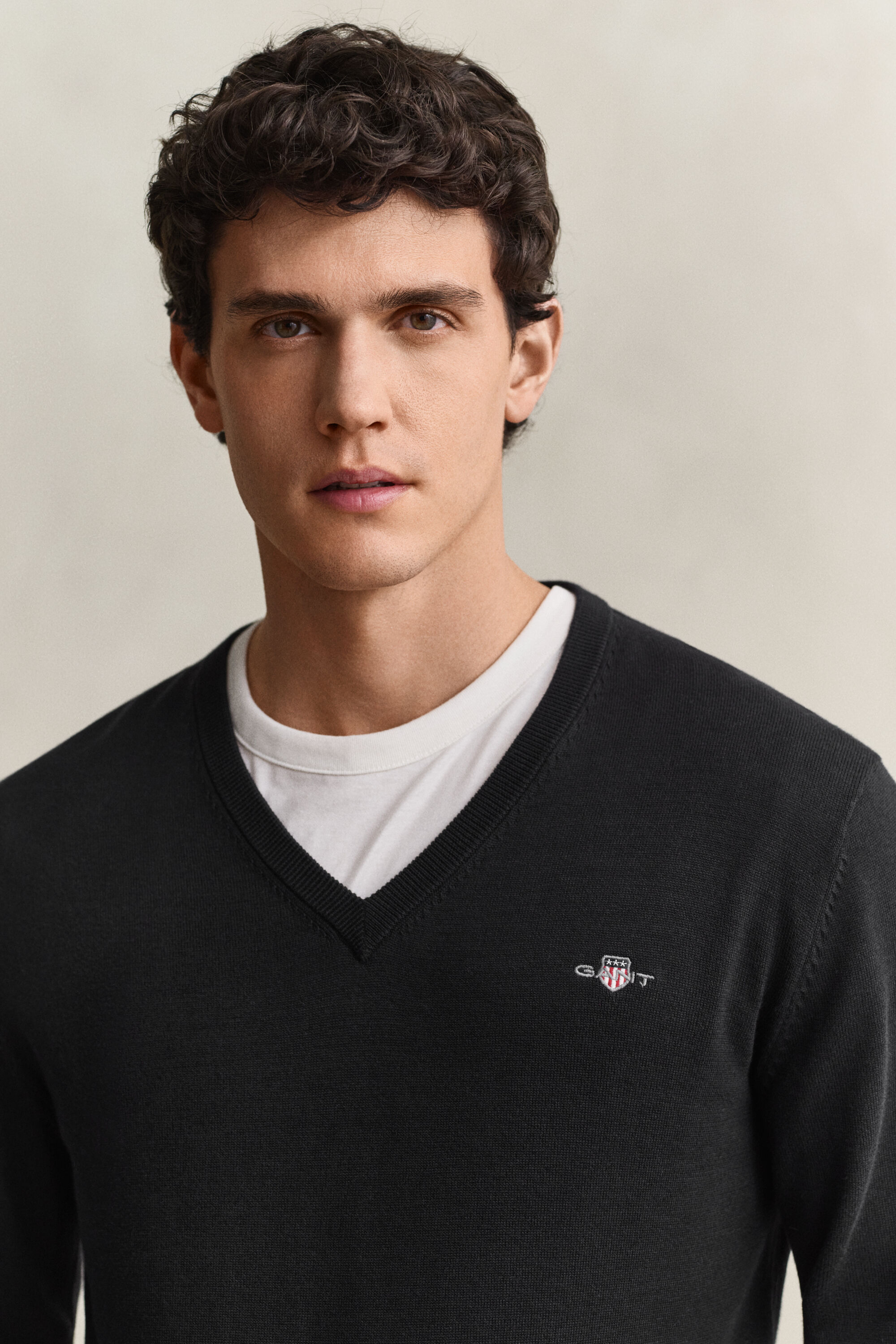 V-Neck Pullover aus Baumwolle