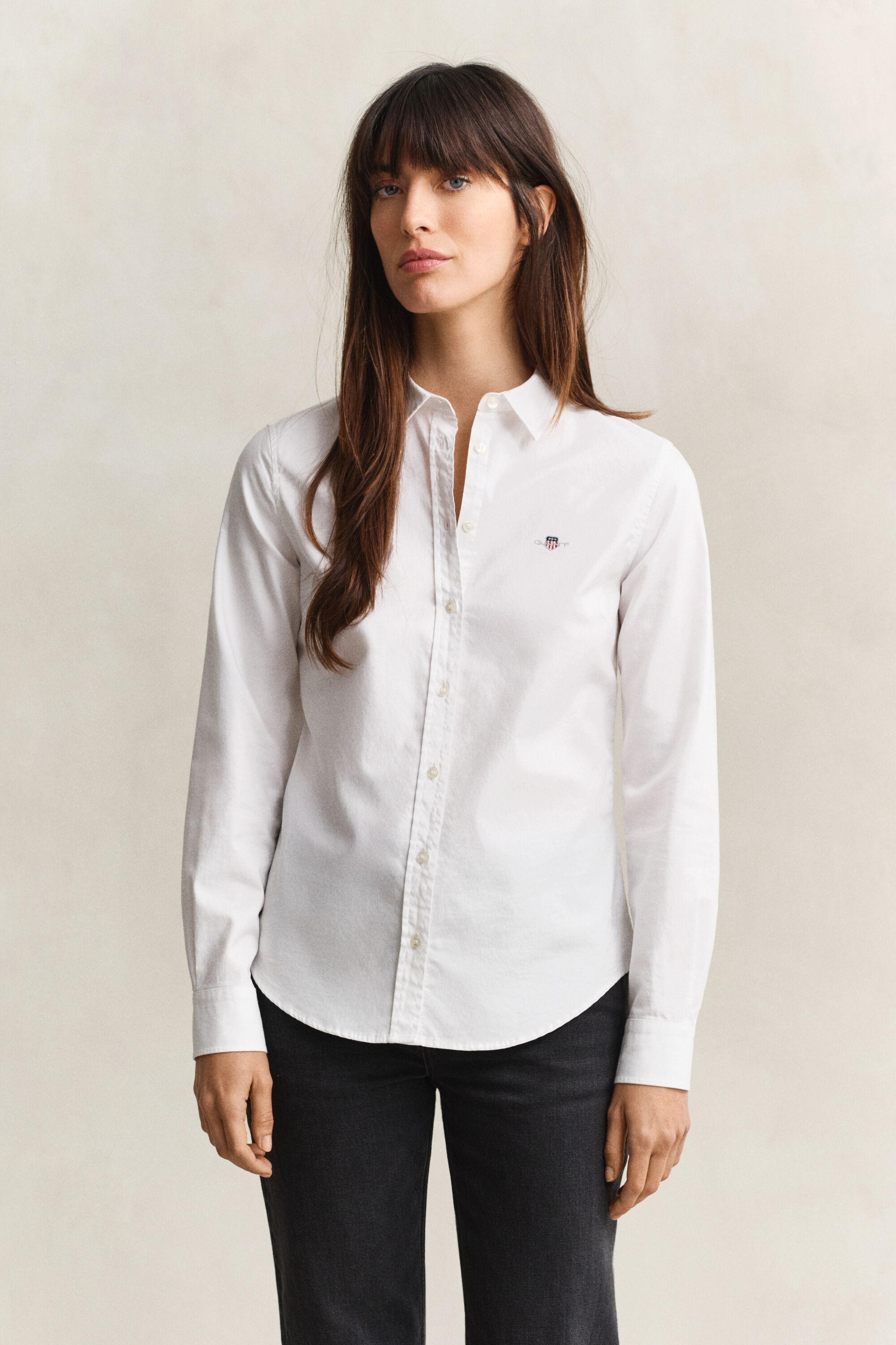 Classic Slim Fit Oxford-Bluse mit Stretch
