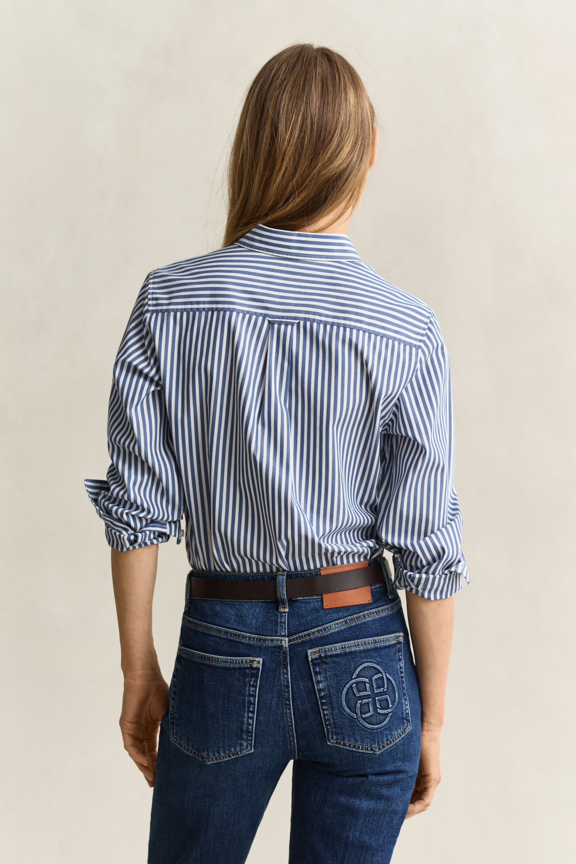 Popeline-Bluse im Regular Fit mit Streifen