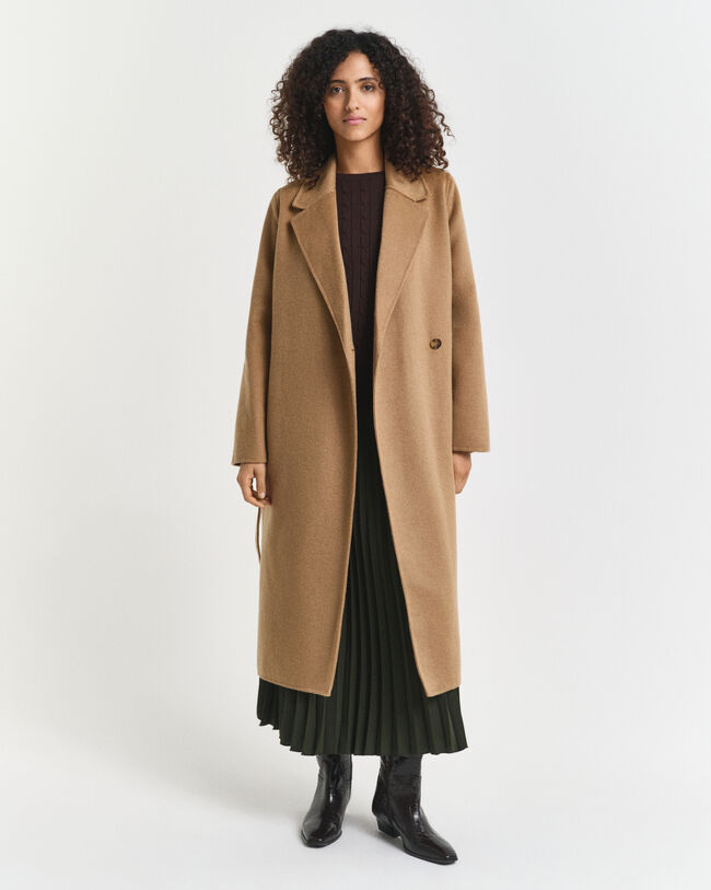 Handgen&auml;hter Mantel mit G&uuml;rtel