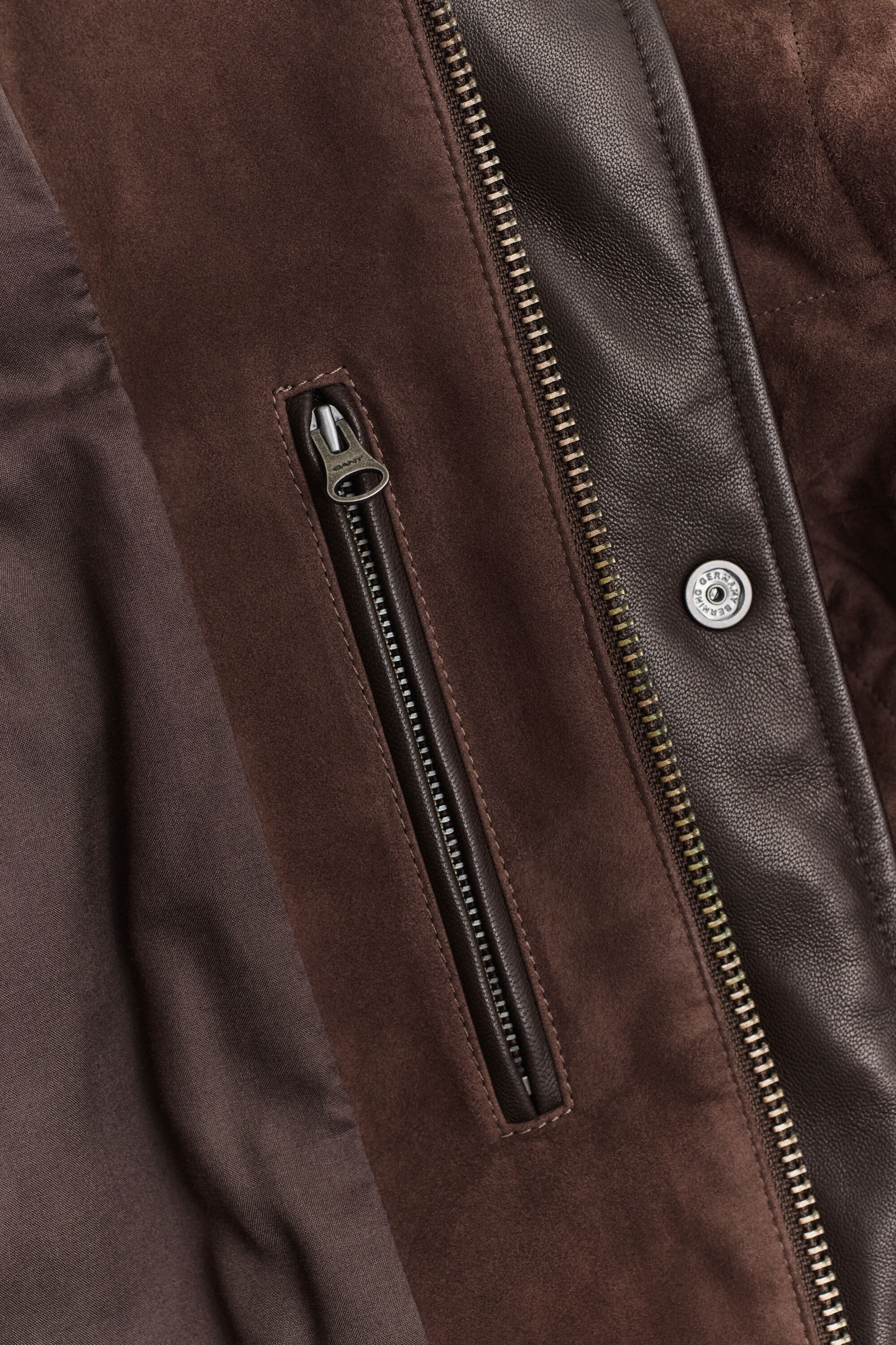 Gesteppte Jacke aus Veloursleder