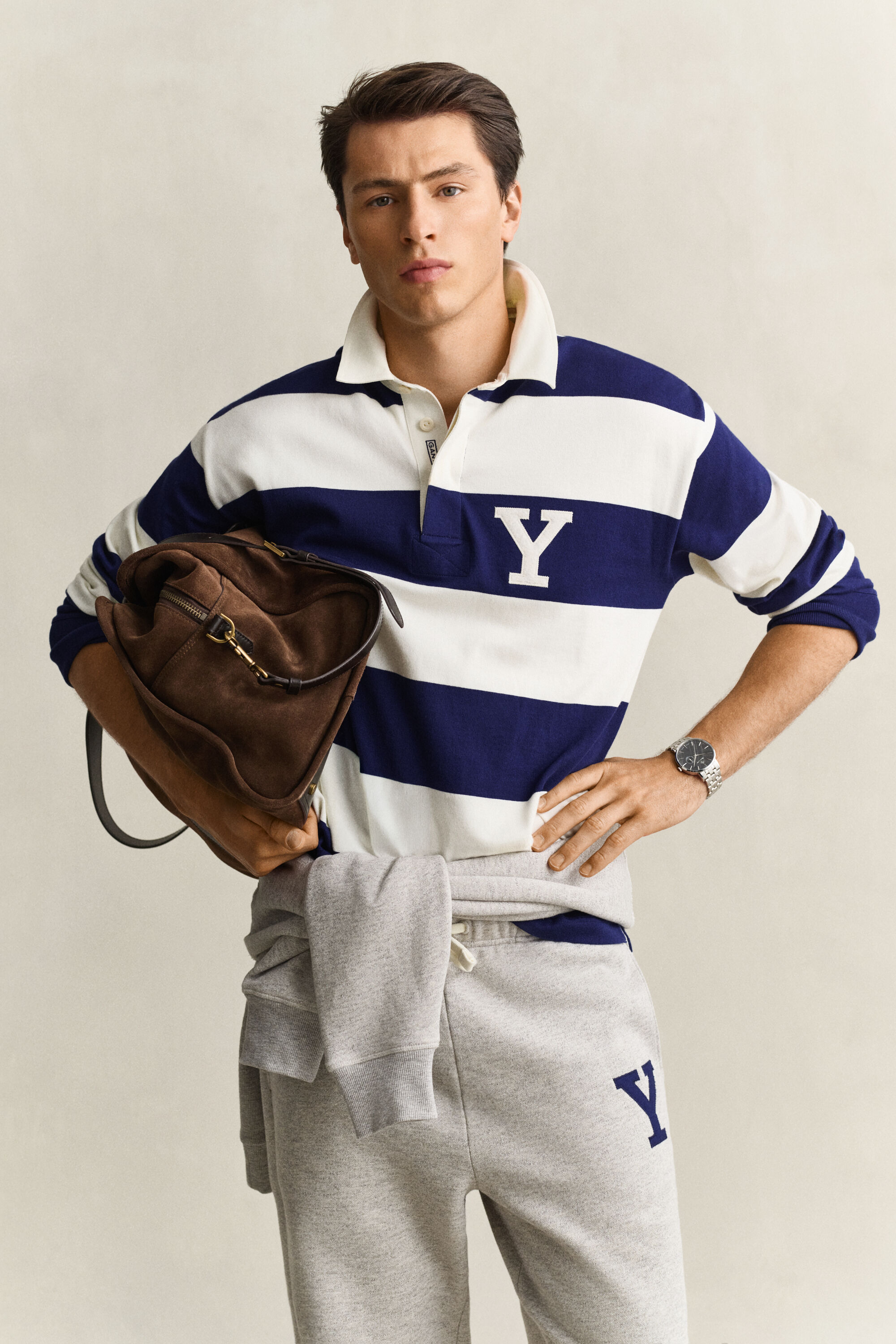 Gant x Yale Heavy Rugger mit Streifen