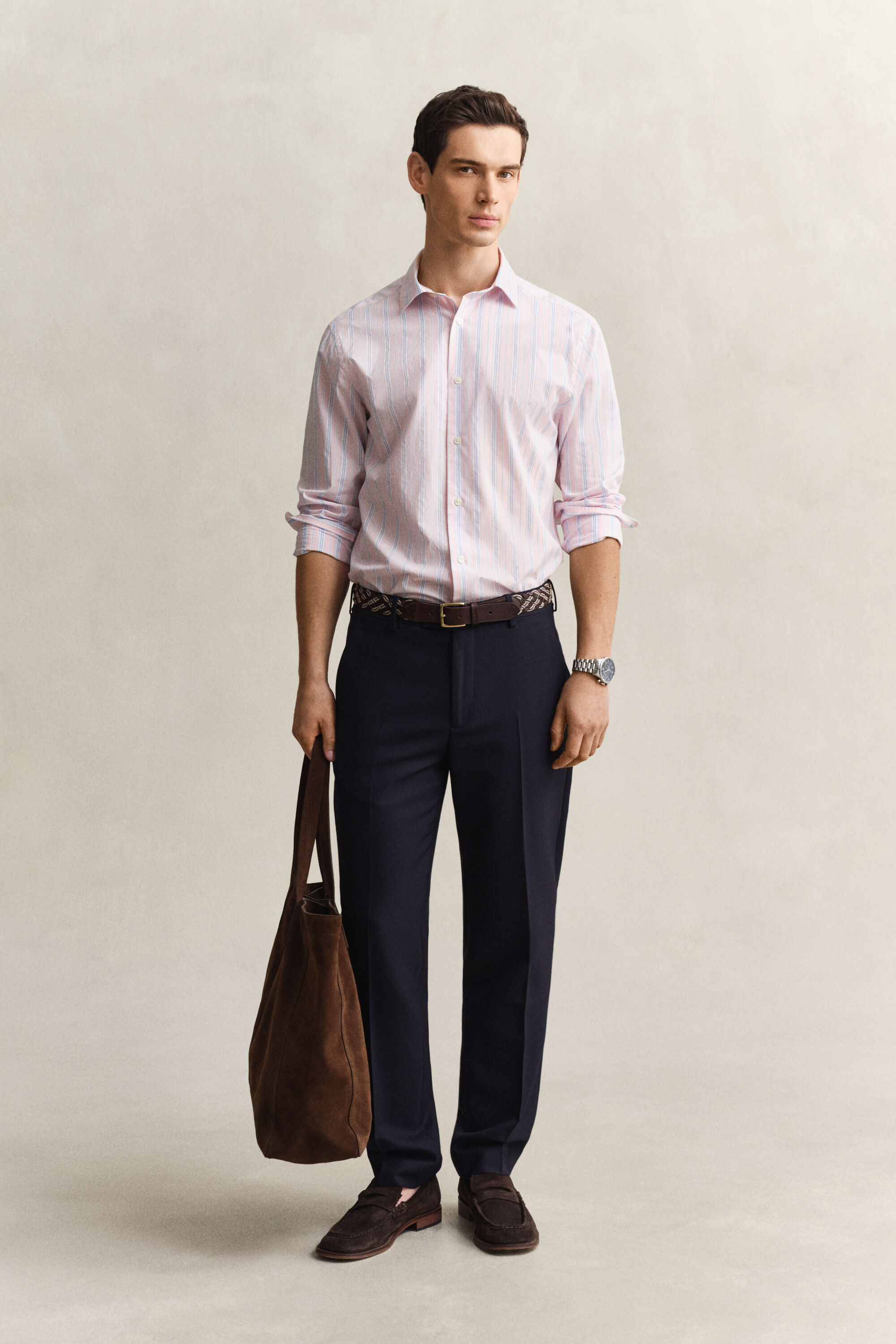 Regular Fit Hemd mit Dobby-Streifen