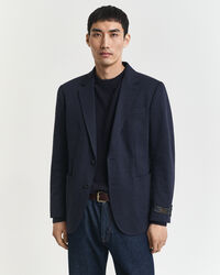 Slim Fit Two-Toned Sakko aus Jersey-Piqu&eacute;