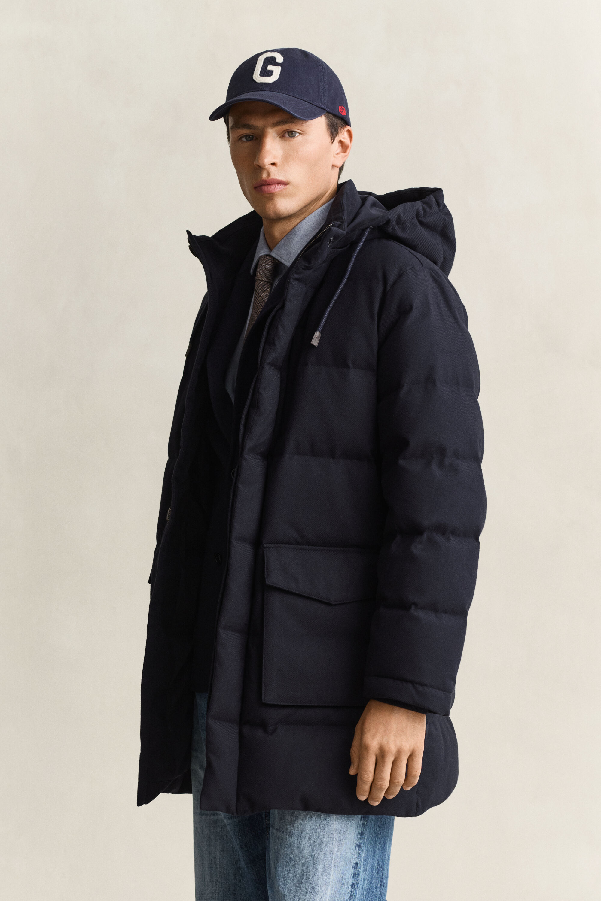 Mittellange Flanelldaunenjacke