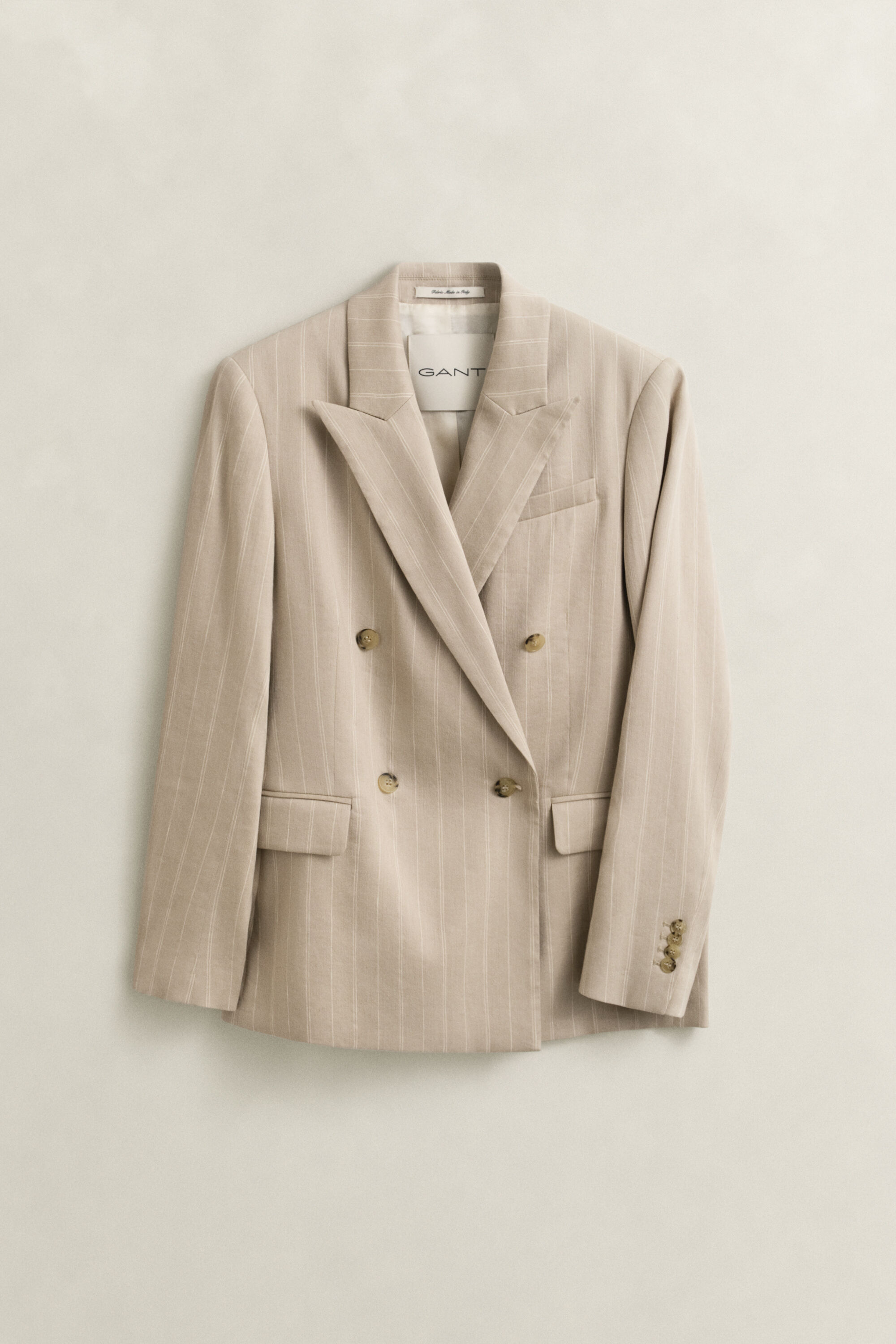 Pinstripe Blazer aus Leinenmix
