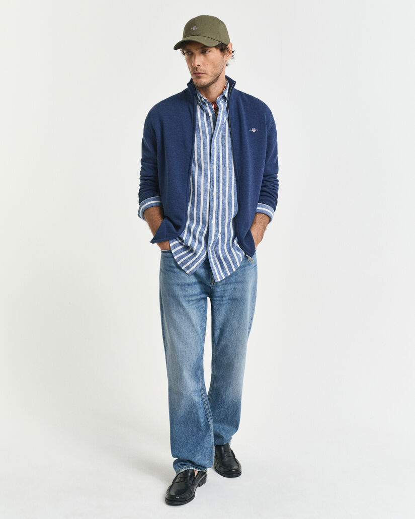 Casual Cotton Strickjacke mit Rei&szlig;verschluss