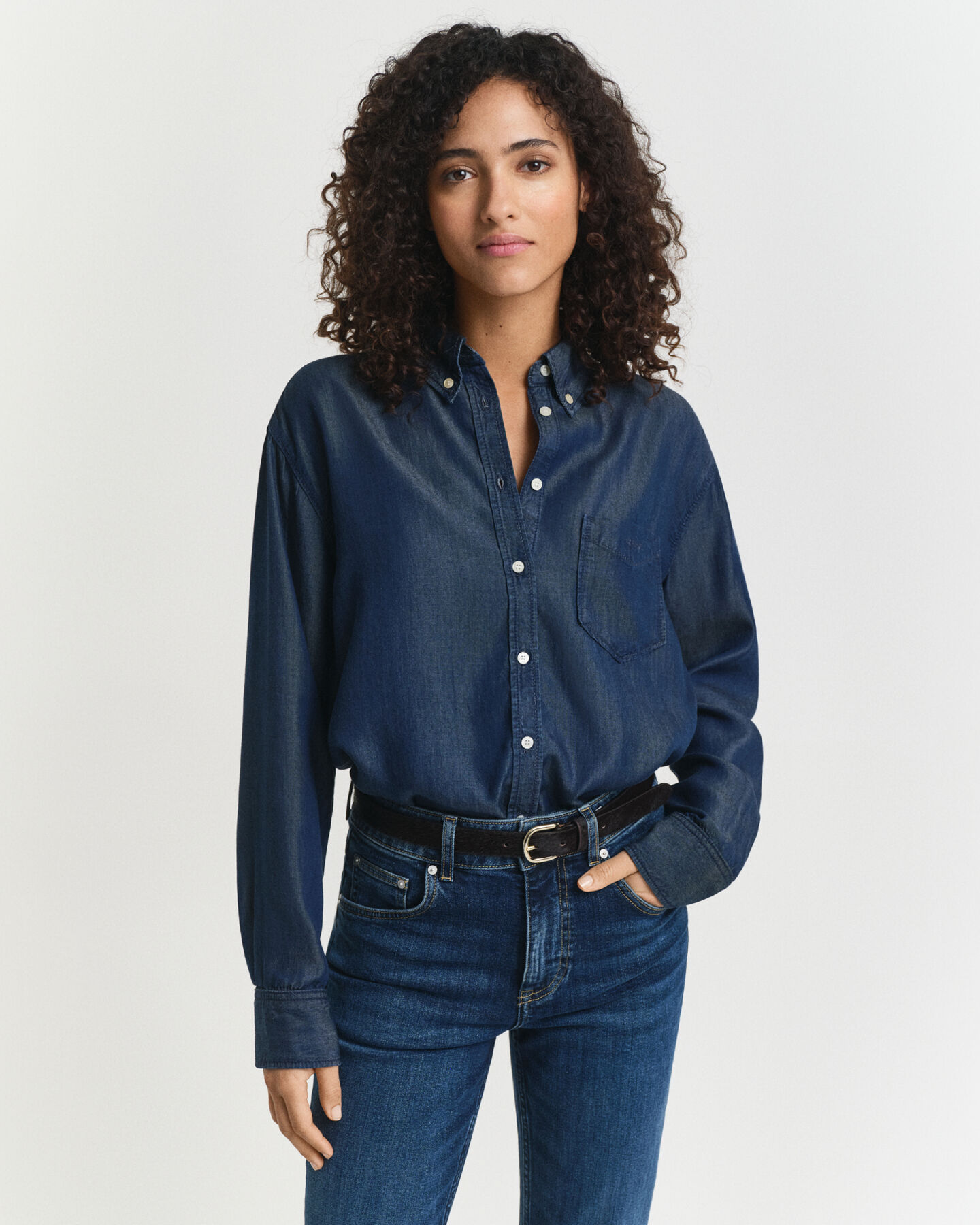 Relaxed Fit Indigo Bluse