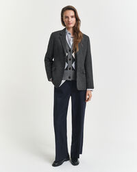Regular Fit Houndstooth Blazer aus Wolle