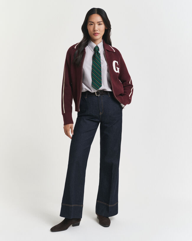 GANT Varsity Strickjacke mit Rei&szlig;verschluss