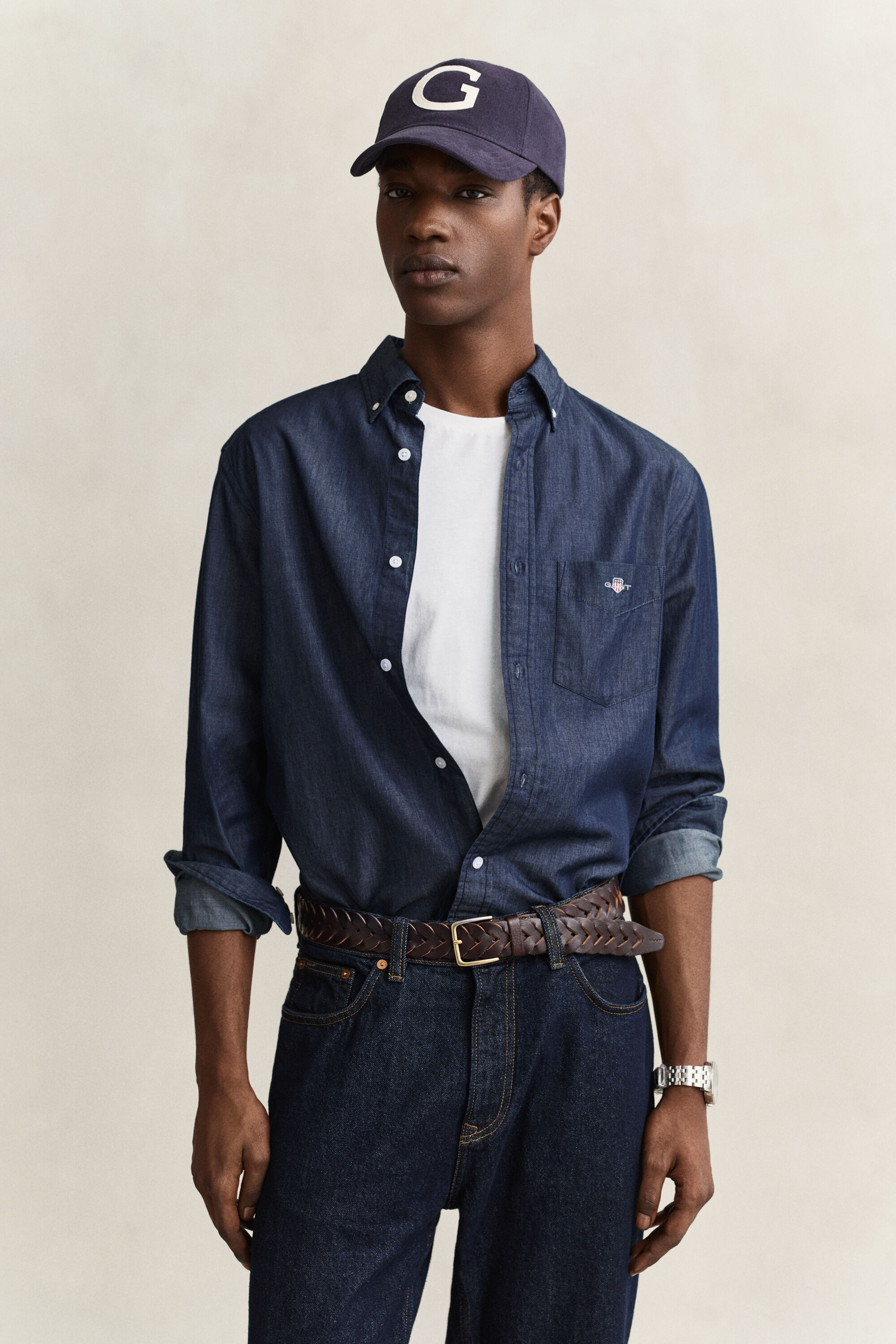 Regular Fit Indigo Hemd