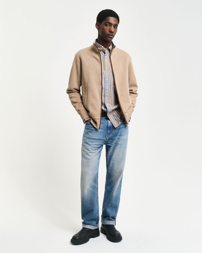 Sacker Rib Strickjacke mit Rei&szlig;verschluss