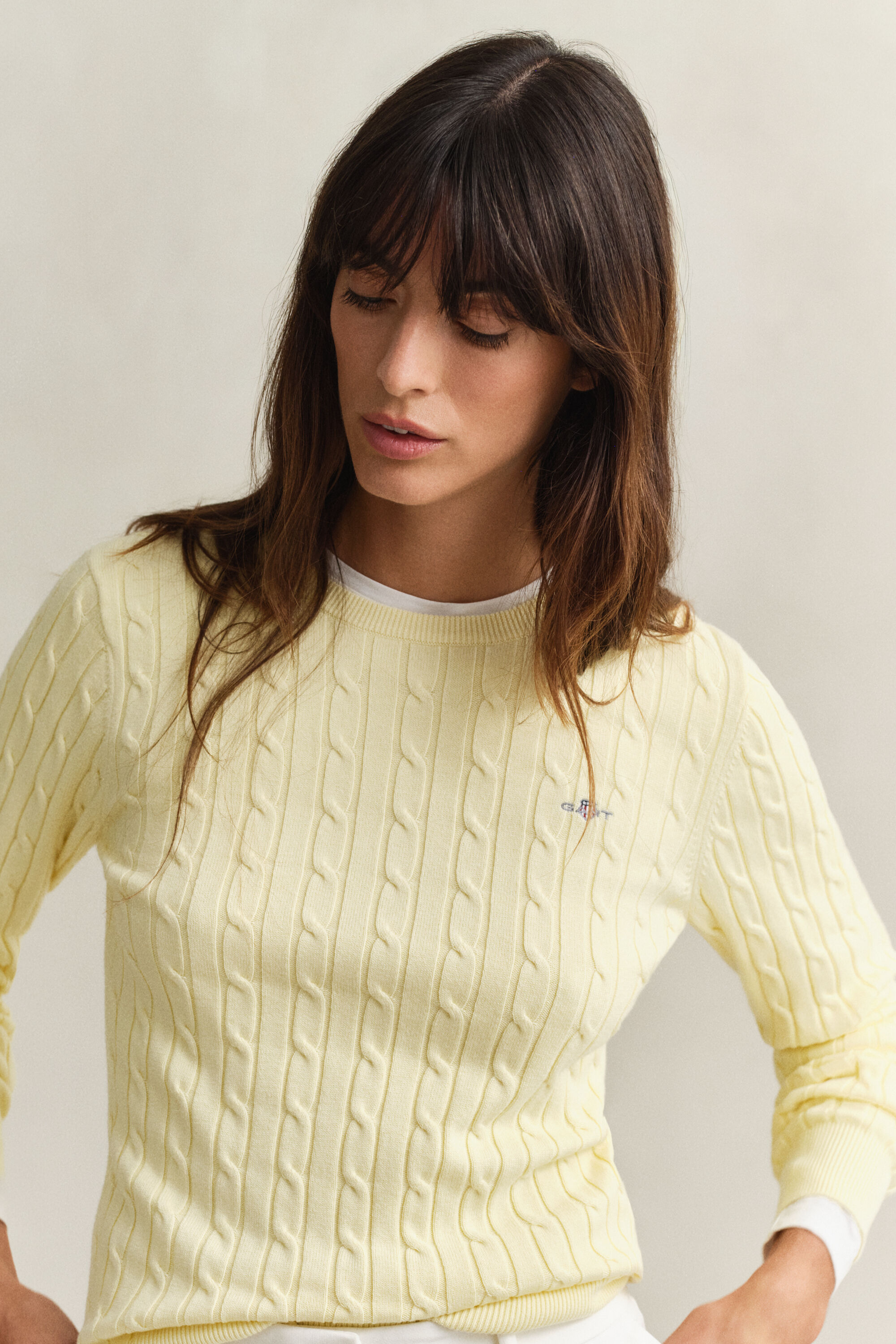 Zopfstrick Rundhalspullover