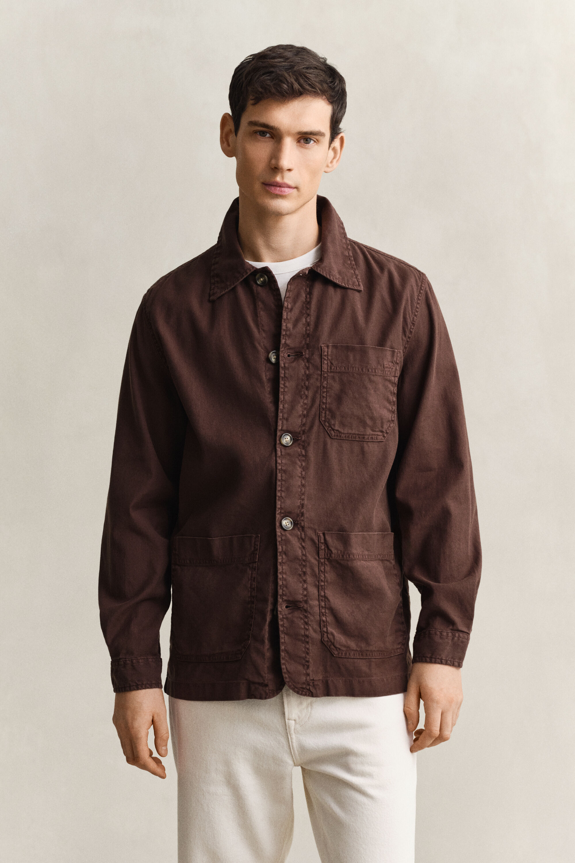 Hemdjacke aus Leinenmischung
