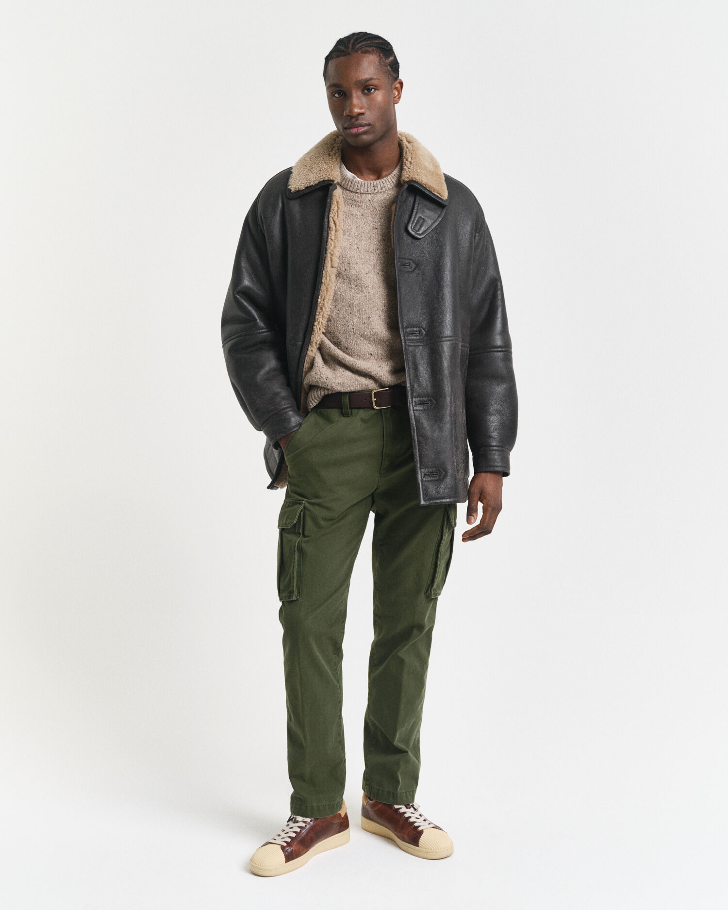 Regular Fit Cargohose aus Baumwolltwill