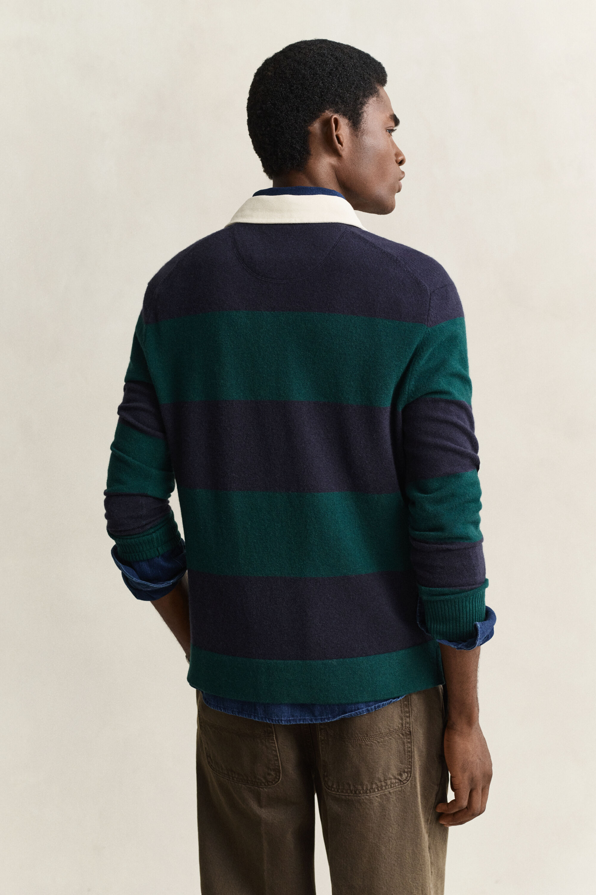 Heavy Rugger mit Blockstreifen aus Lambswool