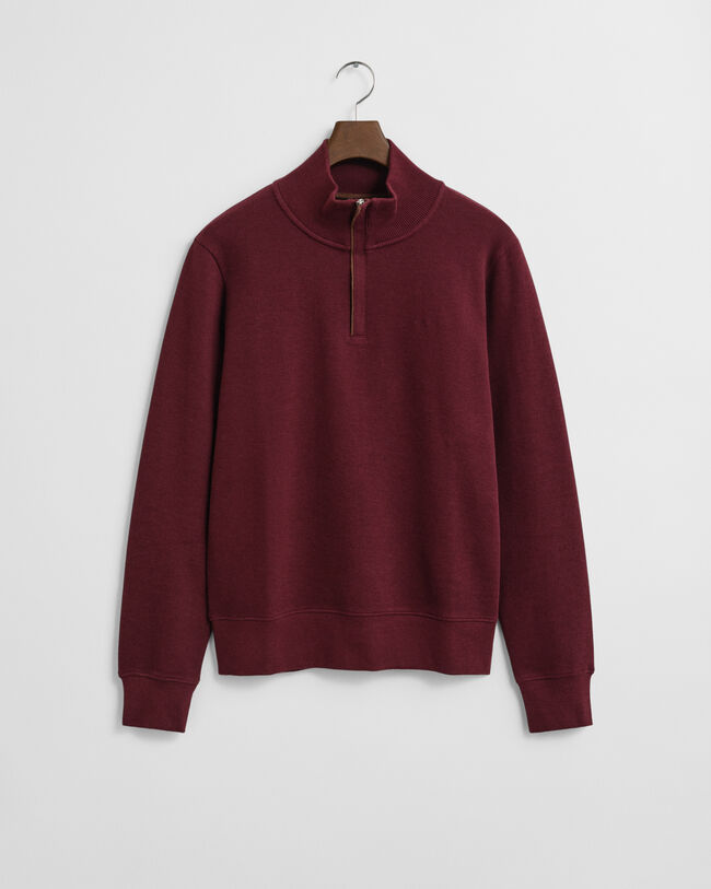 Sacker Rib Sweatshirt mit Rei&szlig;verschlusskragen