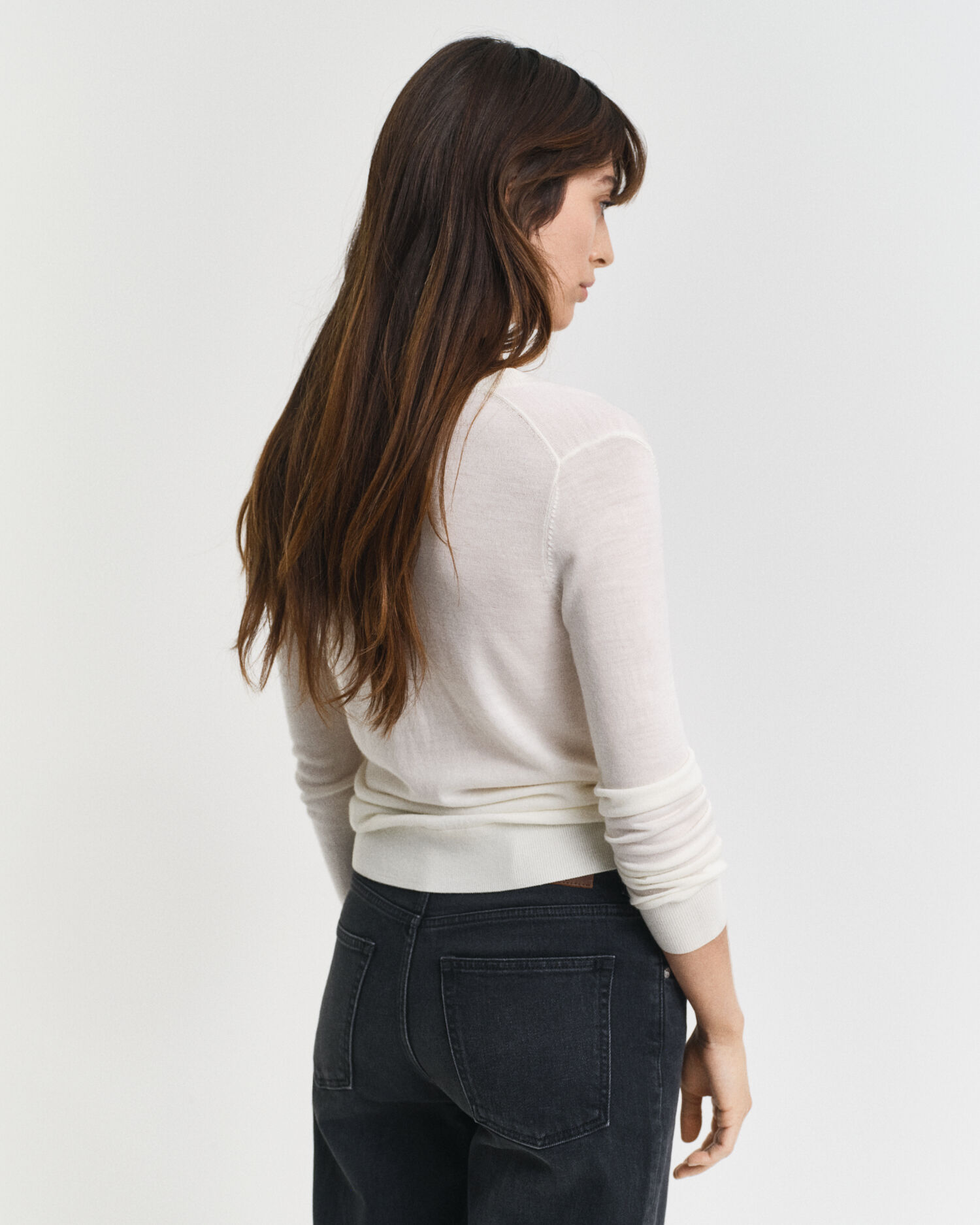 V-Neck Pullover aus extra feiner Merinowolle