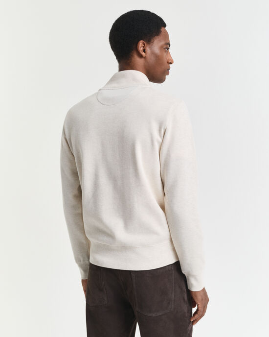 Sacker Rib Sweatshirt mit Rei&szlig;verschlusskragen