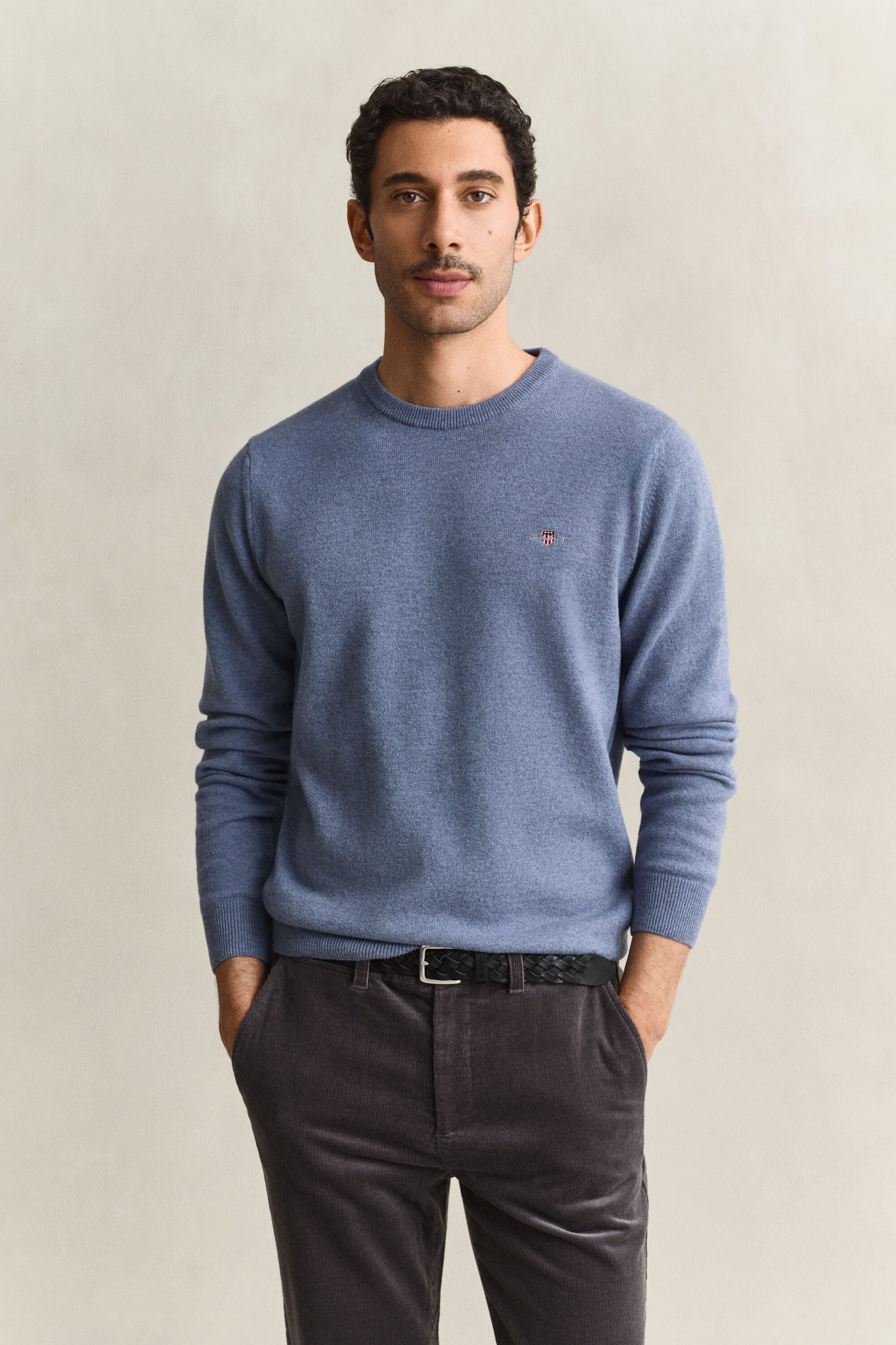 Rundhalspullover aus Lambswool