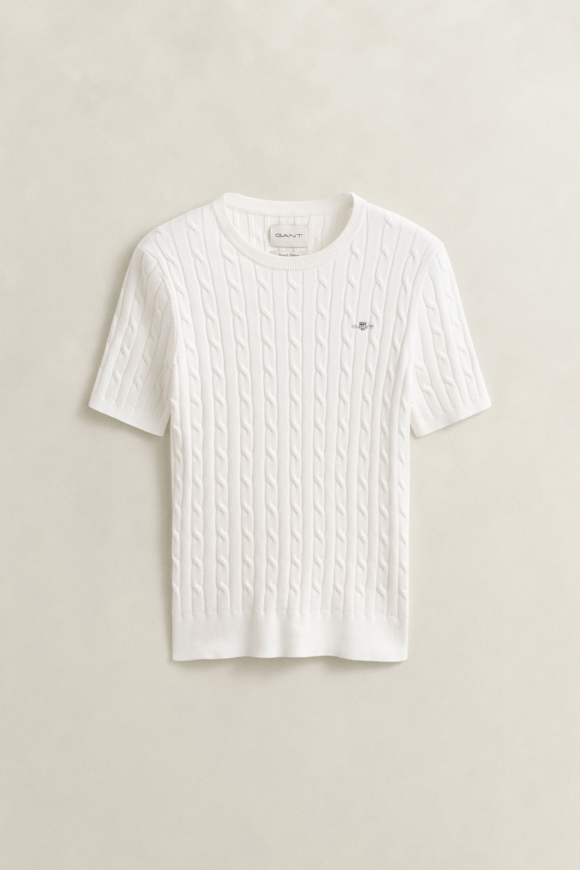 Zopfstrick Kurzarmpullover