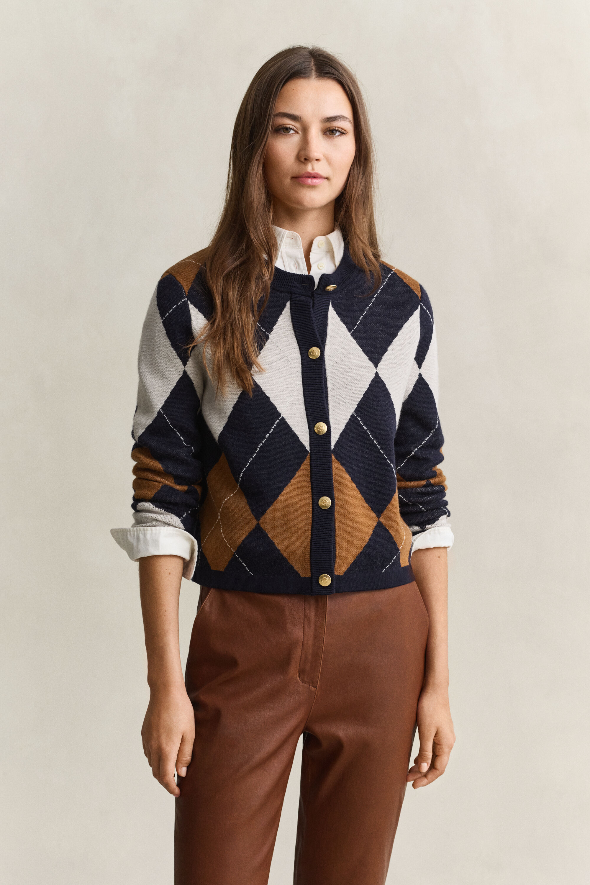 Strickjacke mit Argyle-Muster
