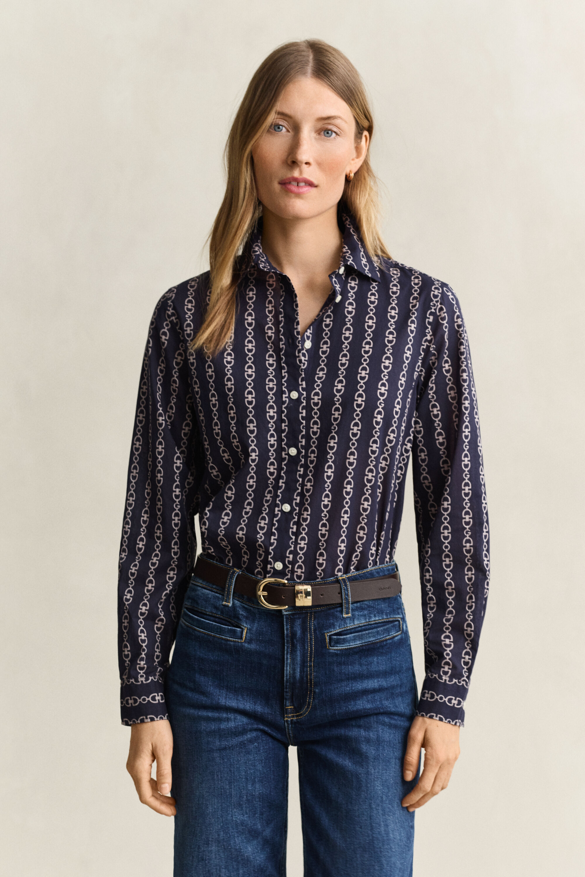 Bedruckte Bluse aus Baumwoll-Voile