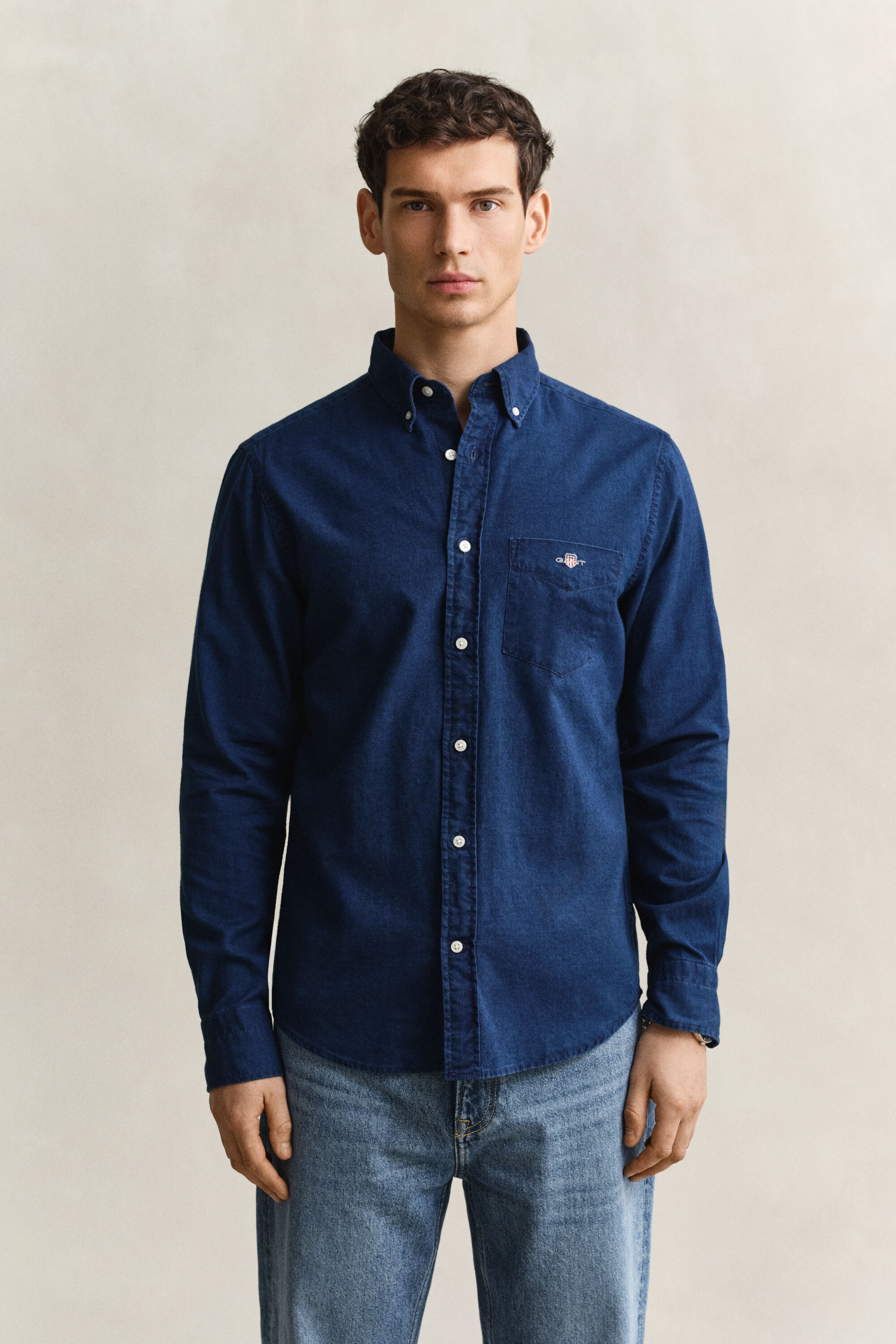 Indigo Oxford-Hemd