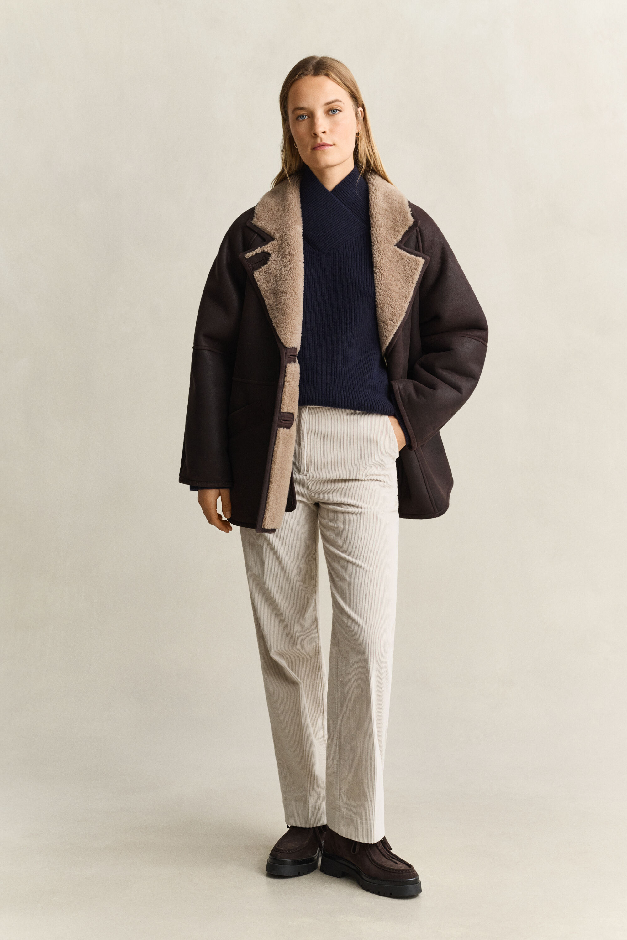 Gerippter Wollpullover
