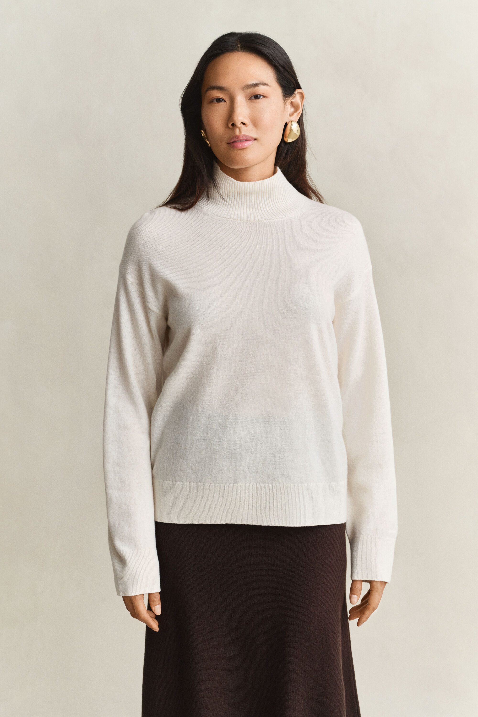 Stehkragenpullover aus feiner Lambswool