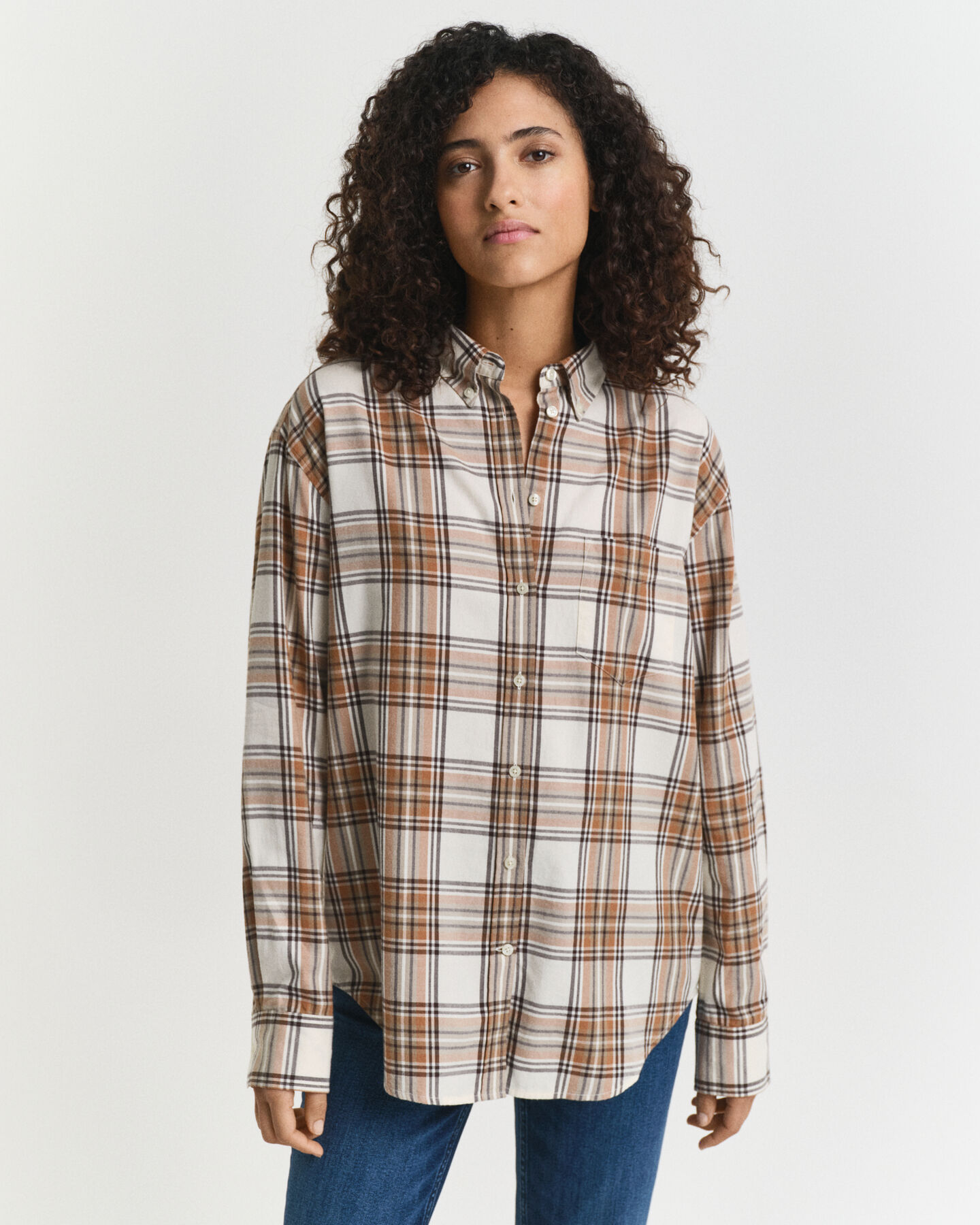 Relaxed Fit Flanellbluse mit Karomuster