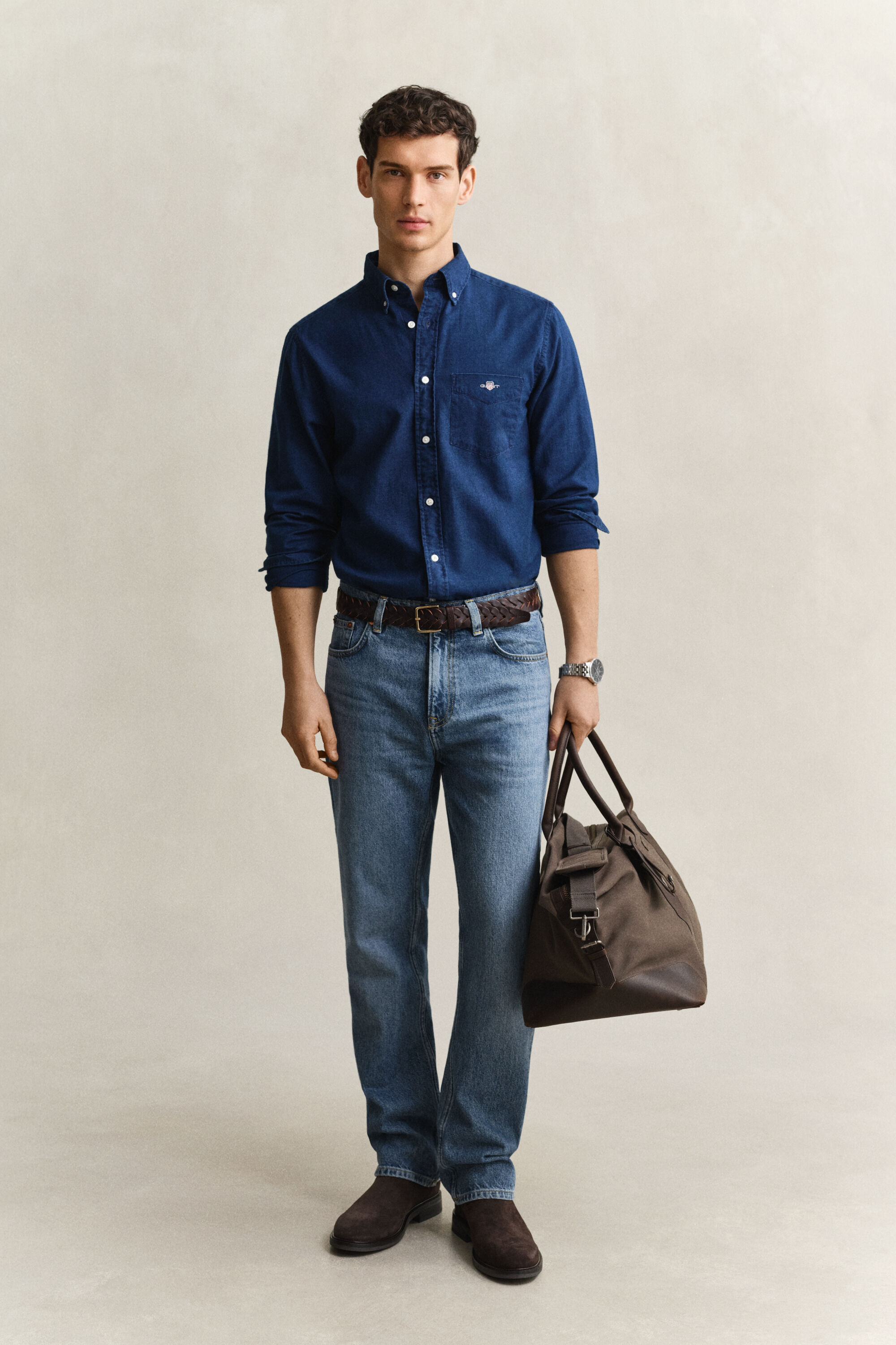 Indigo Oxford-Hemd