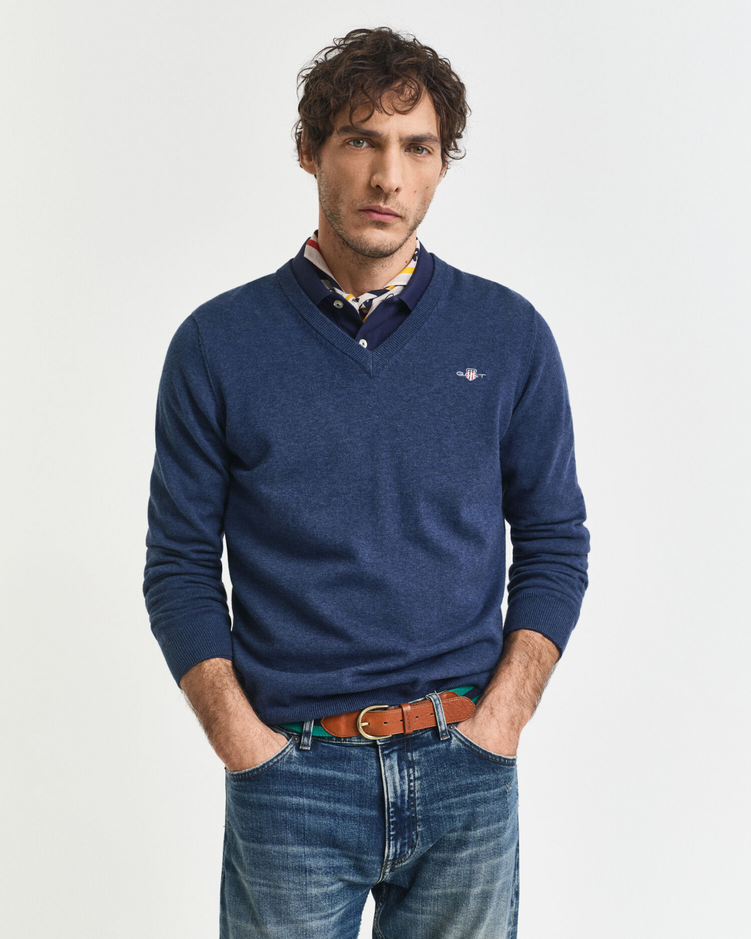 Klassischer V-Neck Pullover aus Baumwolle