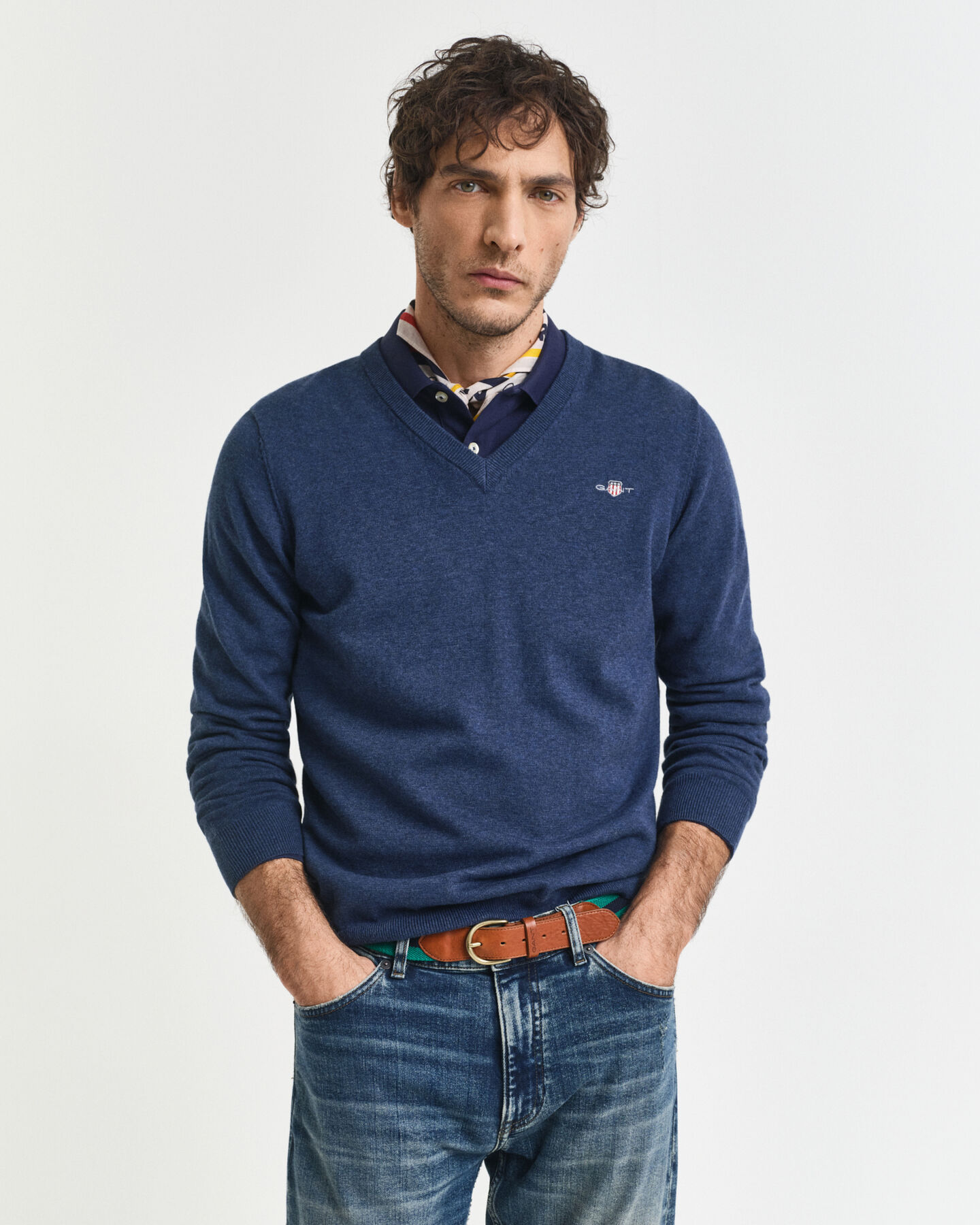 Klassischer V-Neck Pullover aus Baumwolle