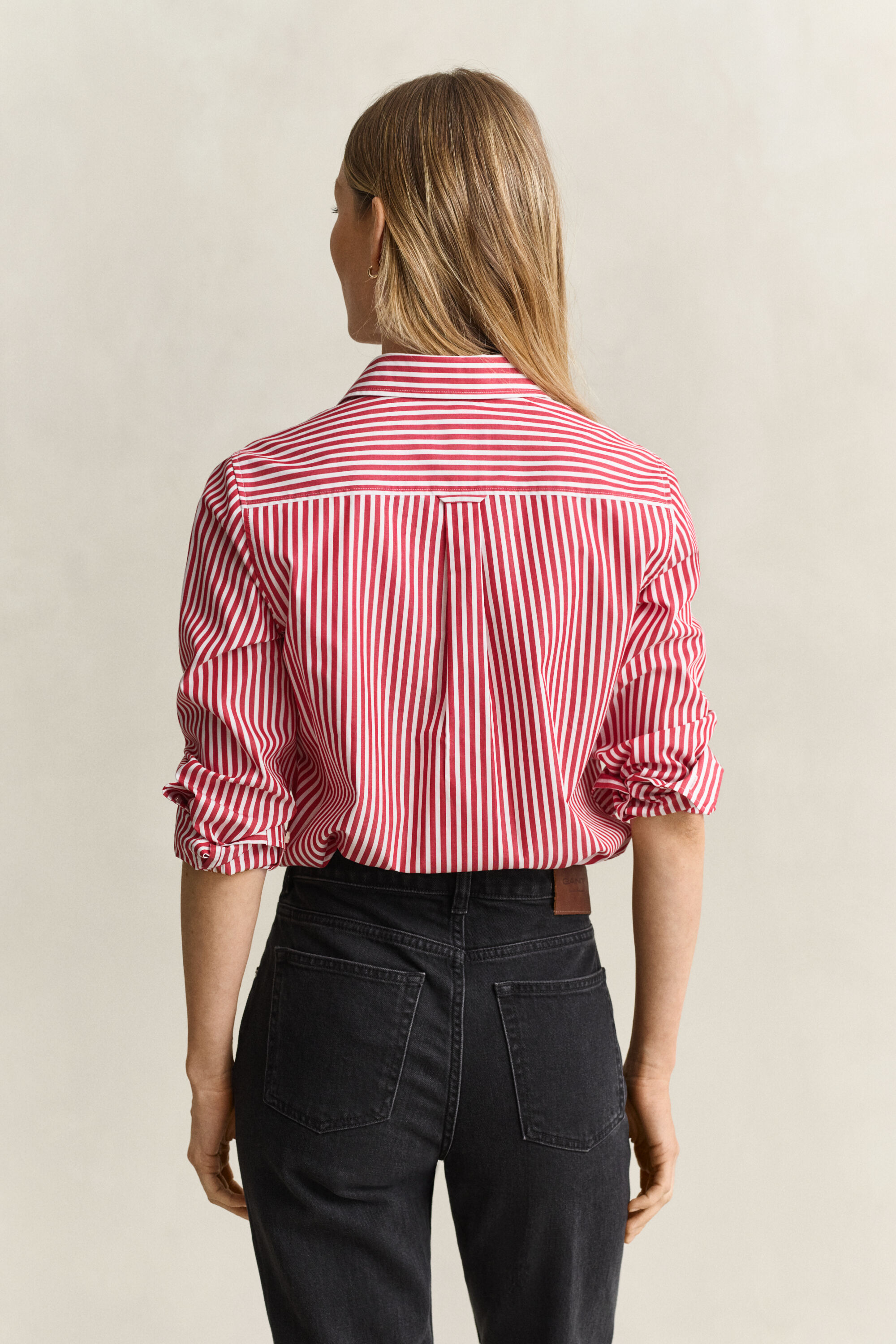 Popeline-Bluse im Regular Fit mit Streifen