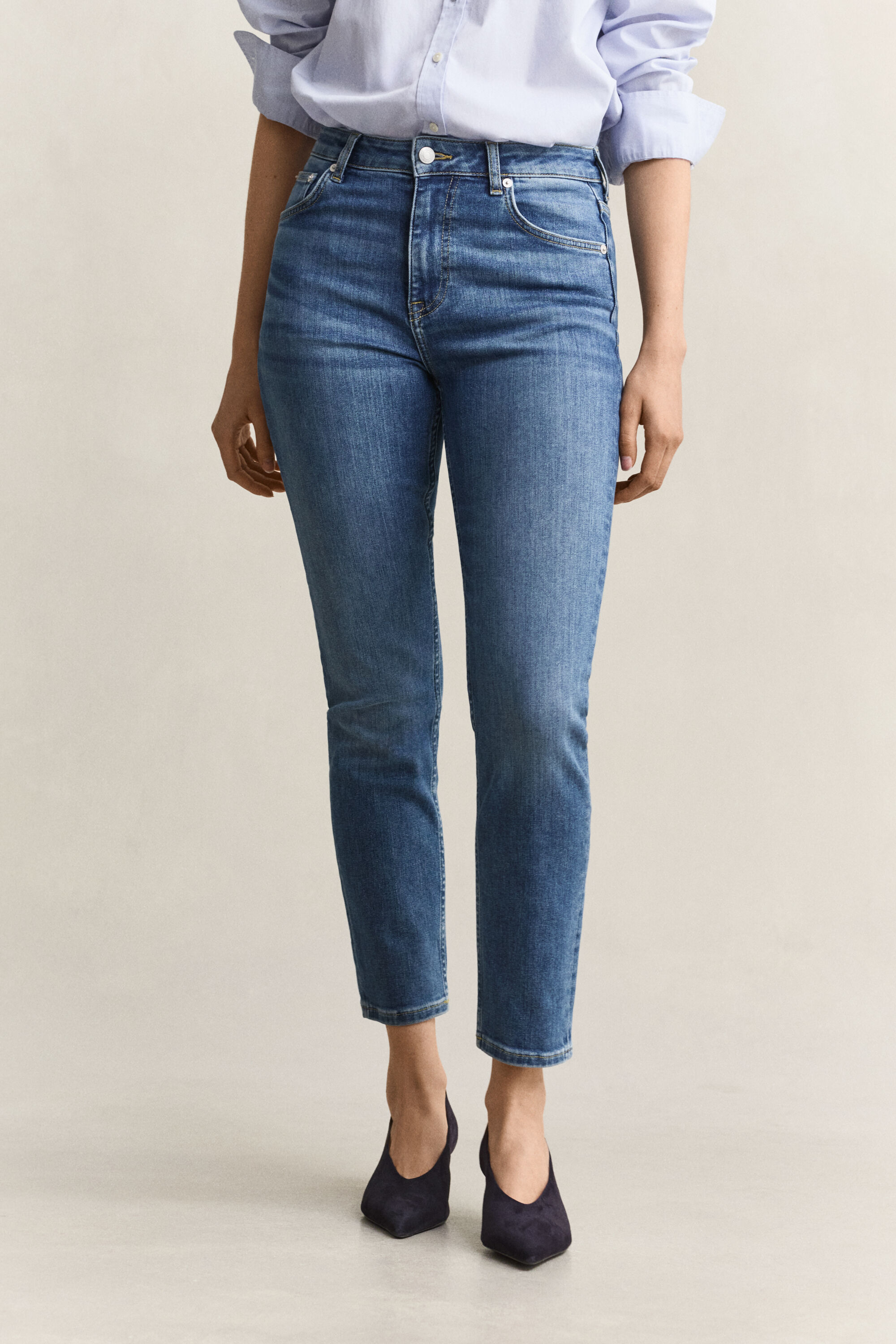 Cropped Stretch-Jeans