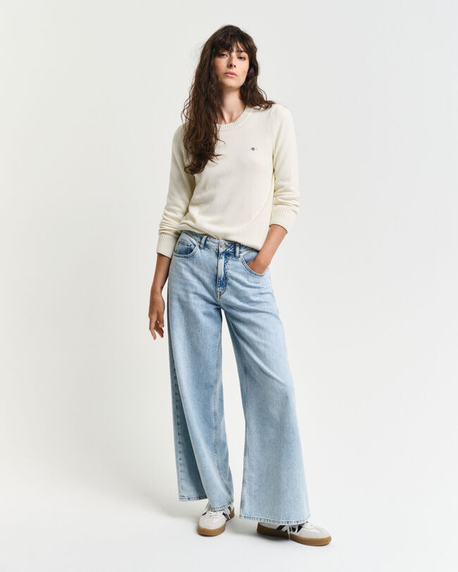 Klassischer Rundhalspullover aus Baumwolle