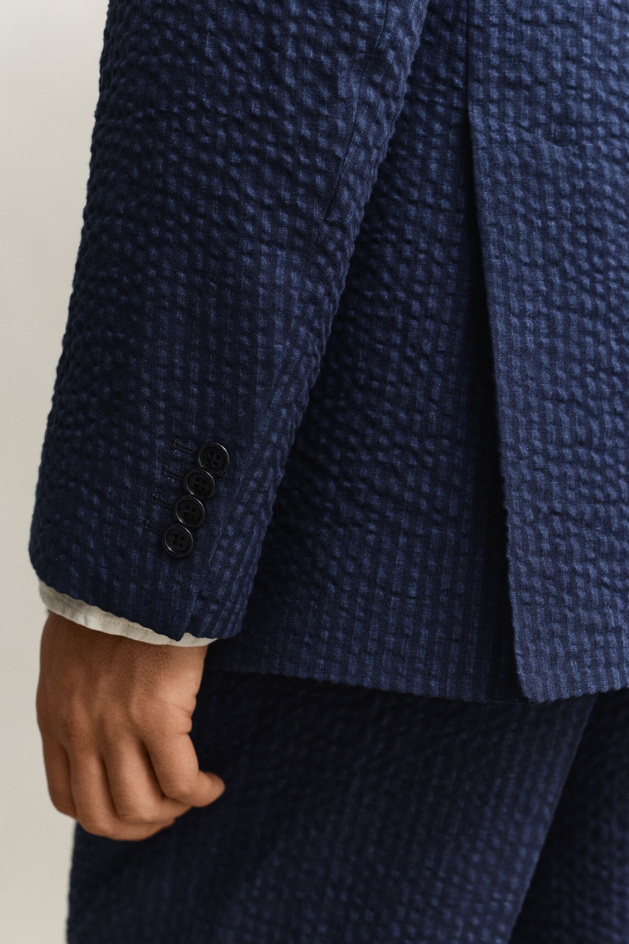 Indigo Seersucker Anzugsakko