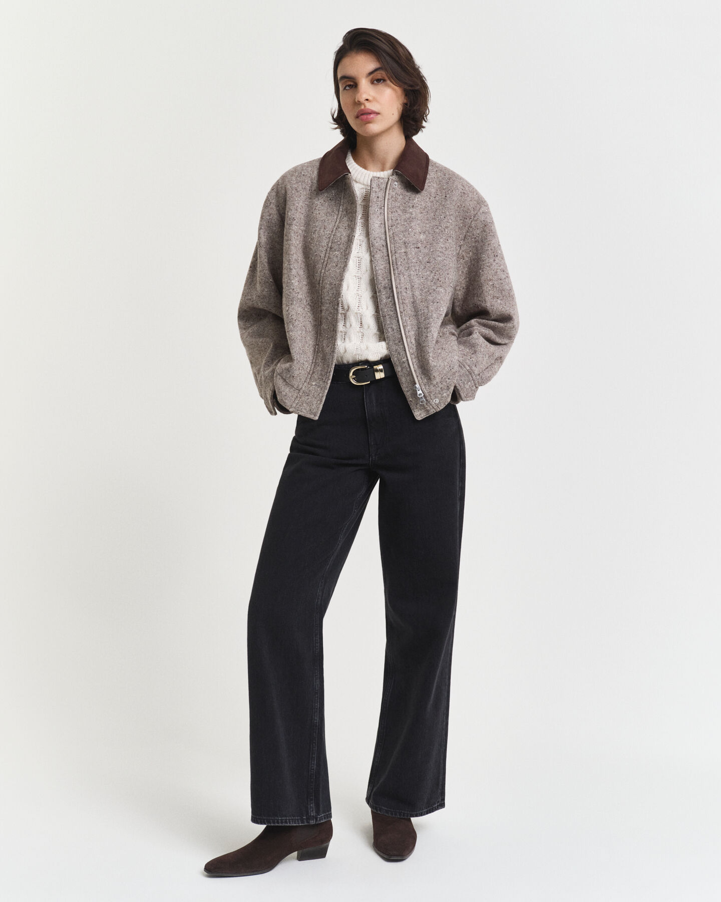 Zopfstrick Oberteil mit kurzen Puff&auml;rmeln