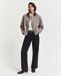 Zopfstrick Oberteil mit kurzen Puff&auml;rmeln