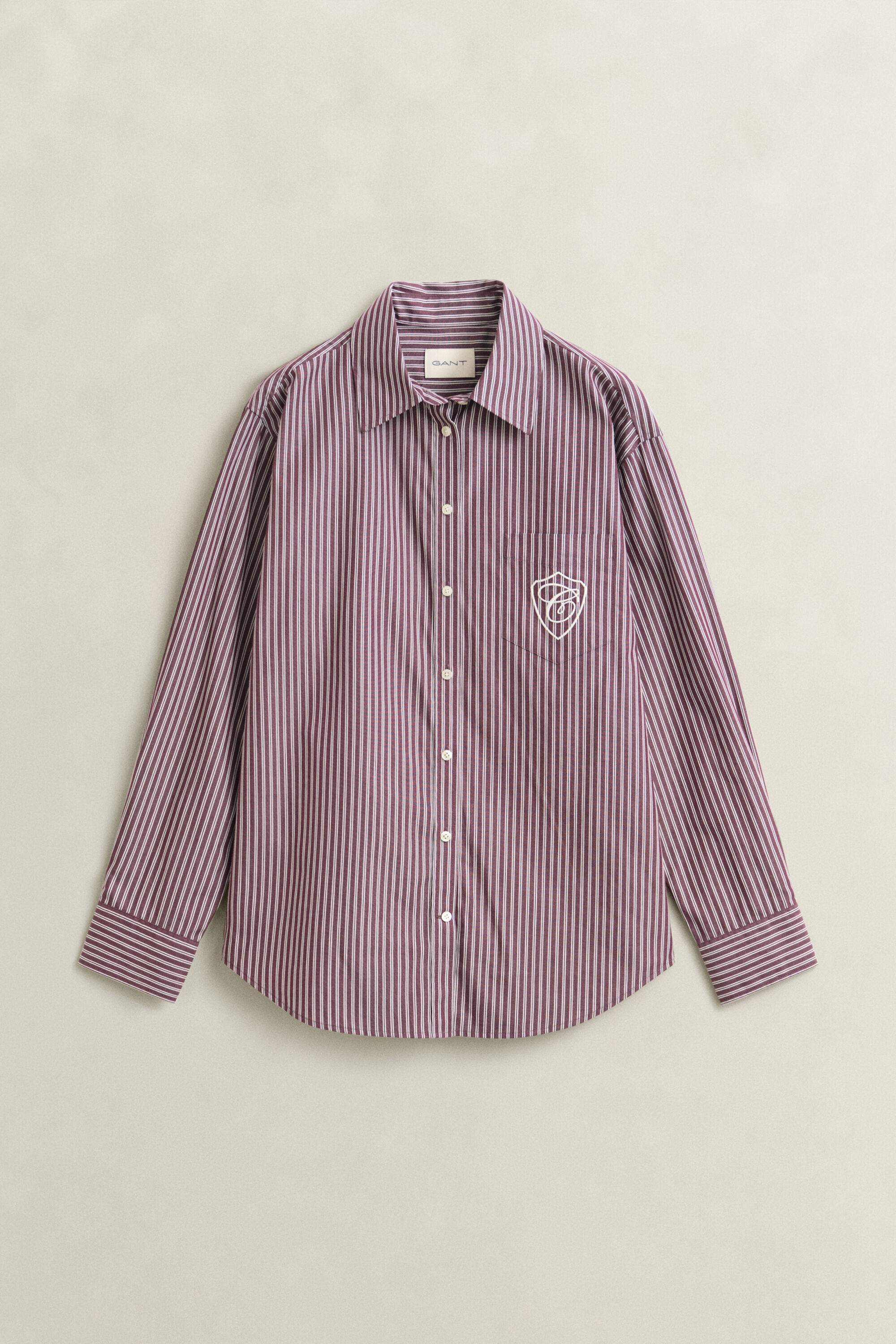 Relaxed Fit Classic Popeline-Bluse mit Streifen