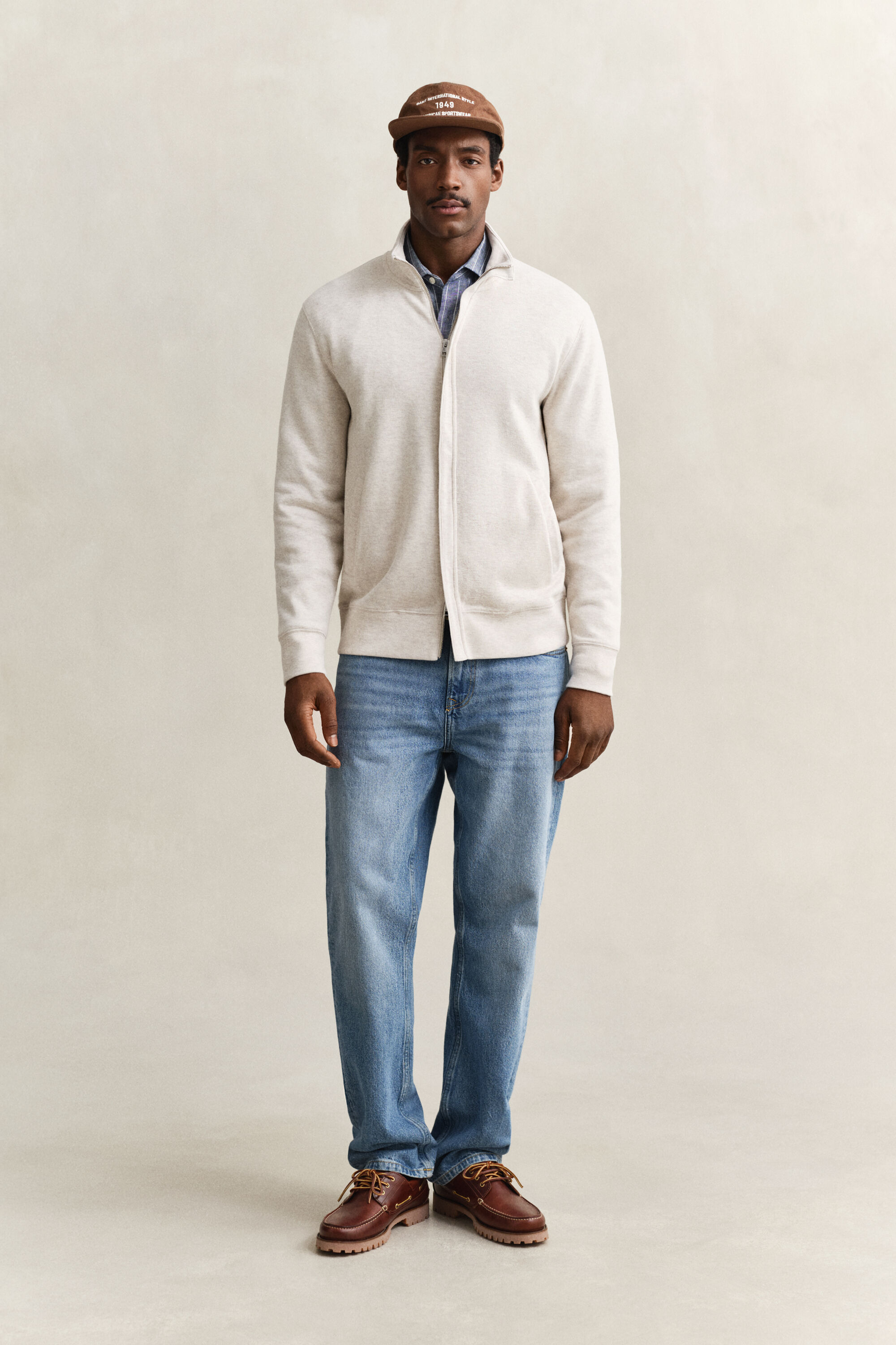 Sacker Rib Sweatjacke mit Reißverschluss