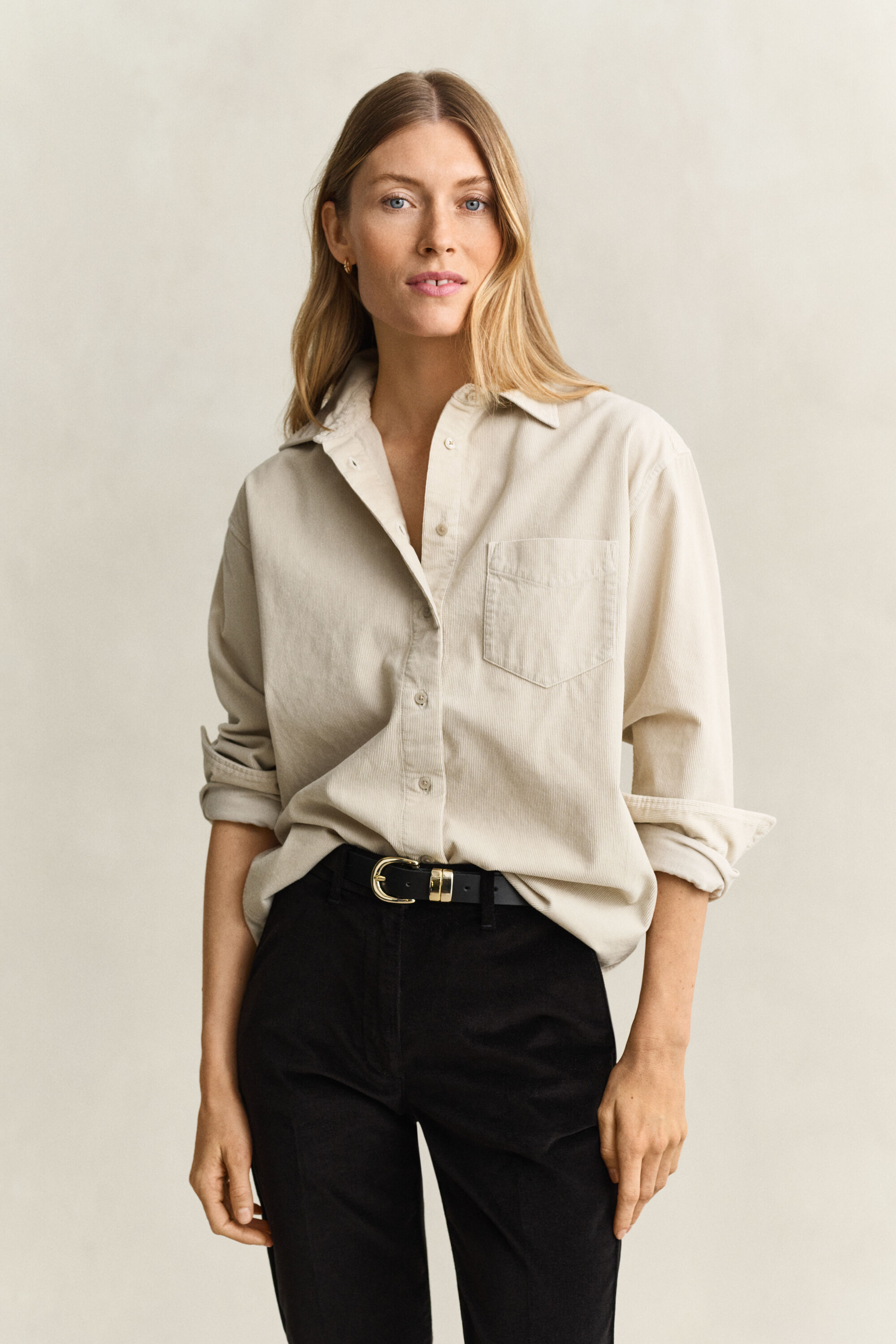 Relaxed Fit Cordbluse