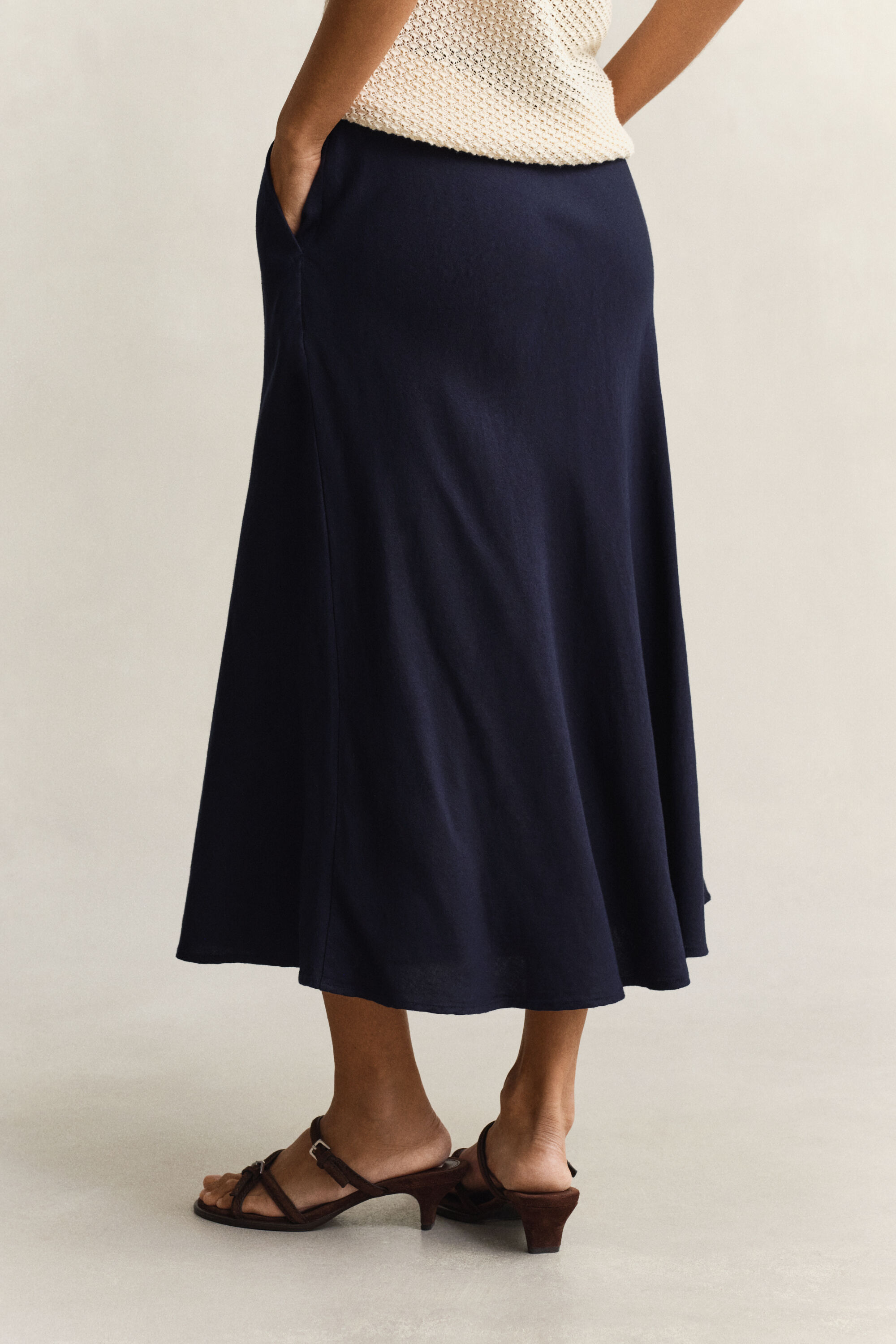 Ausgestellter Rock aus Leinenmix