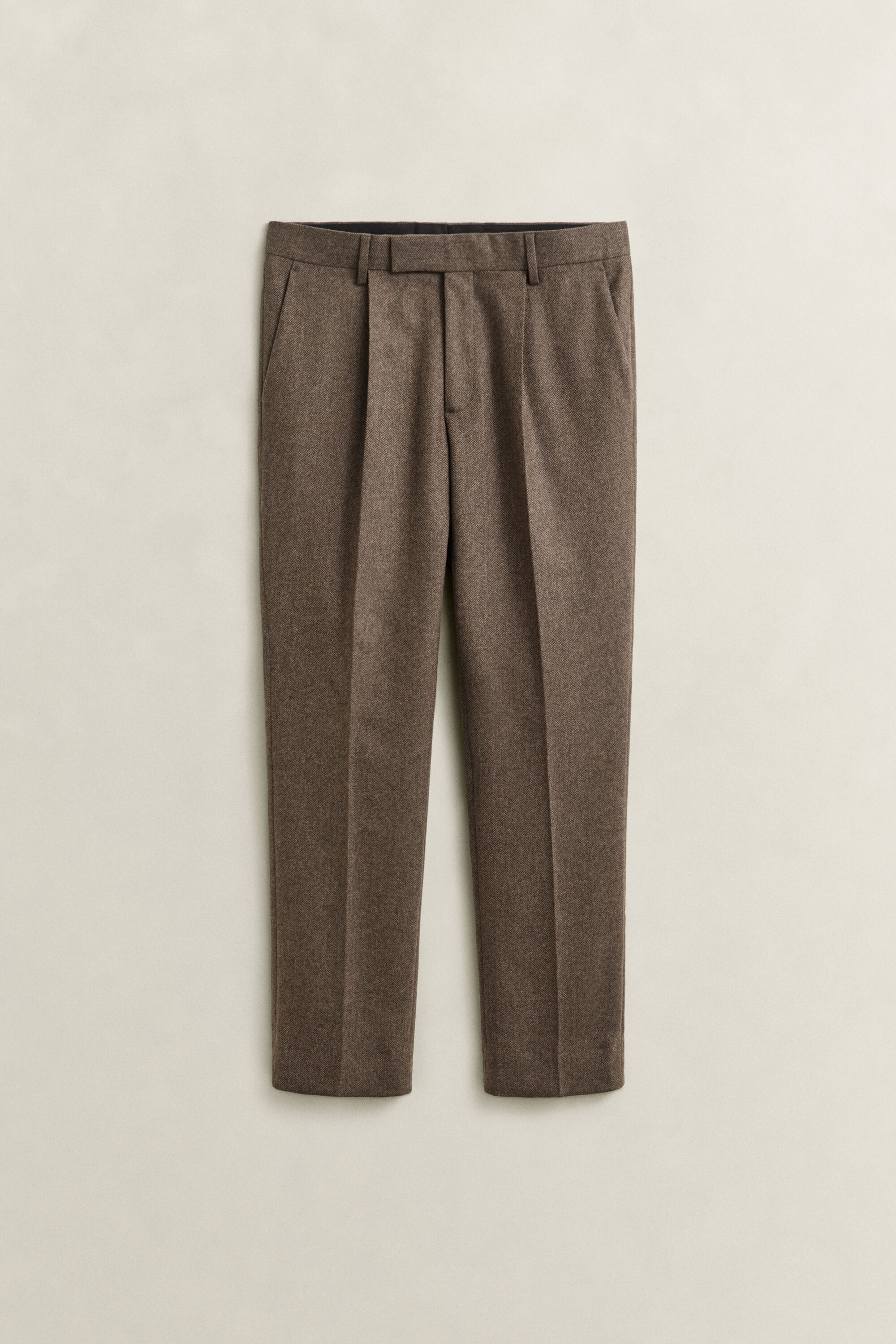 Herringbone Anzughose aus Wolle