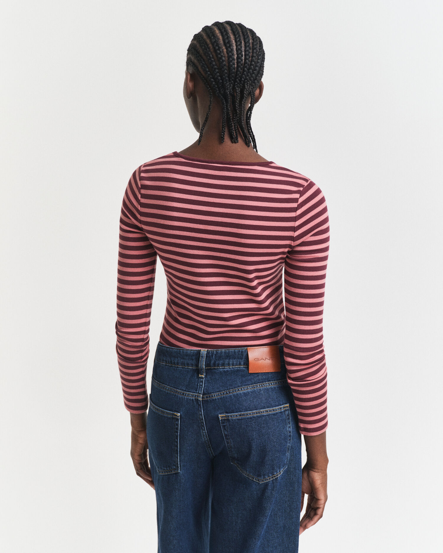 Geripptes Langarm-T-Shirt mit Streifen